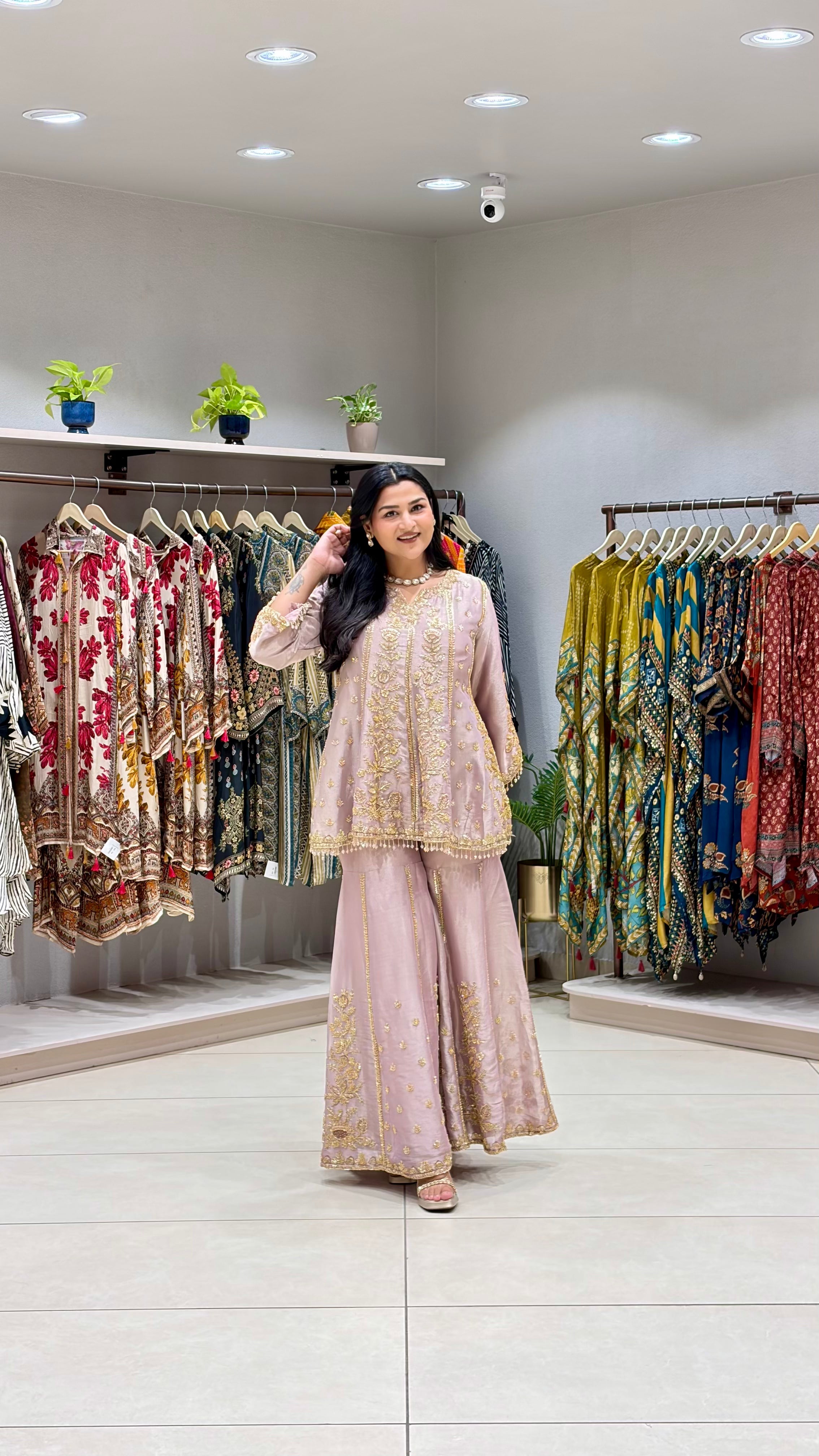 Pure Tissue Handwork Peplum Gerara Set shrisa.in