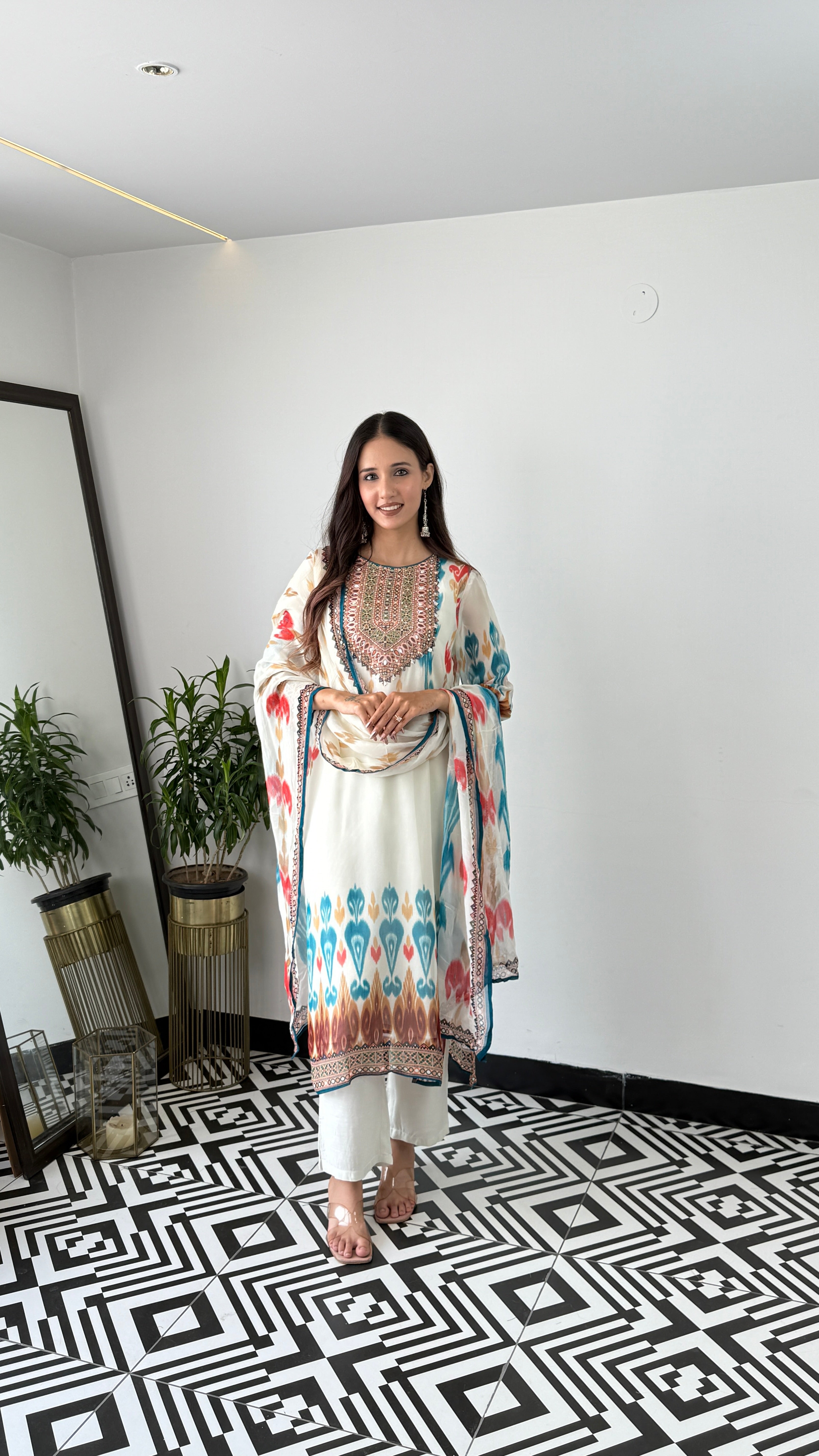 Ikkat Organza Suit Set