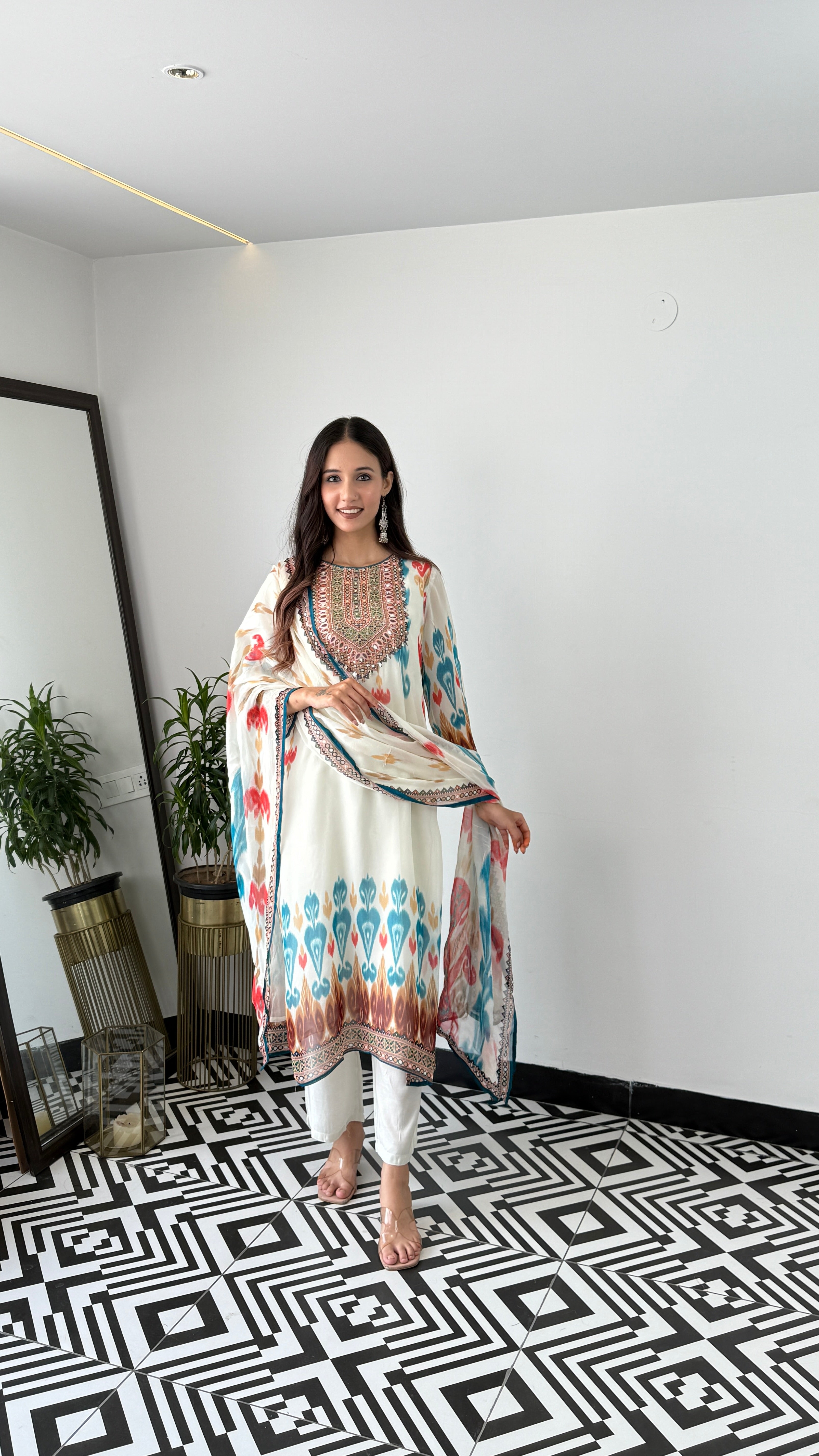 Ikkat Organza Suit Set