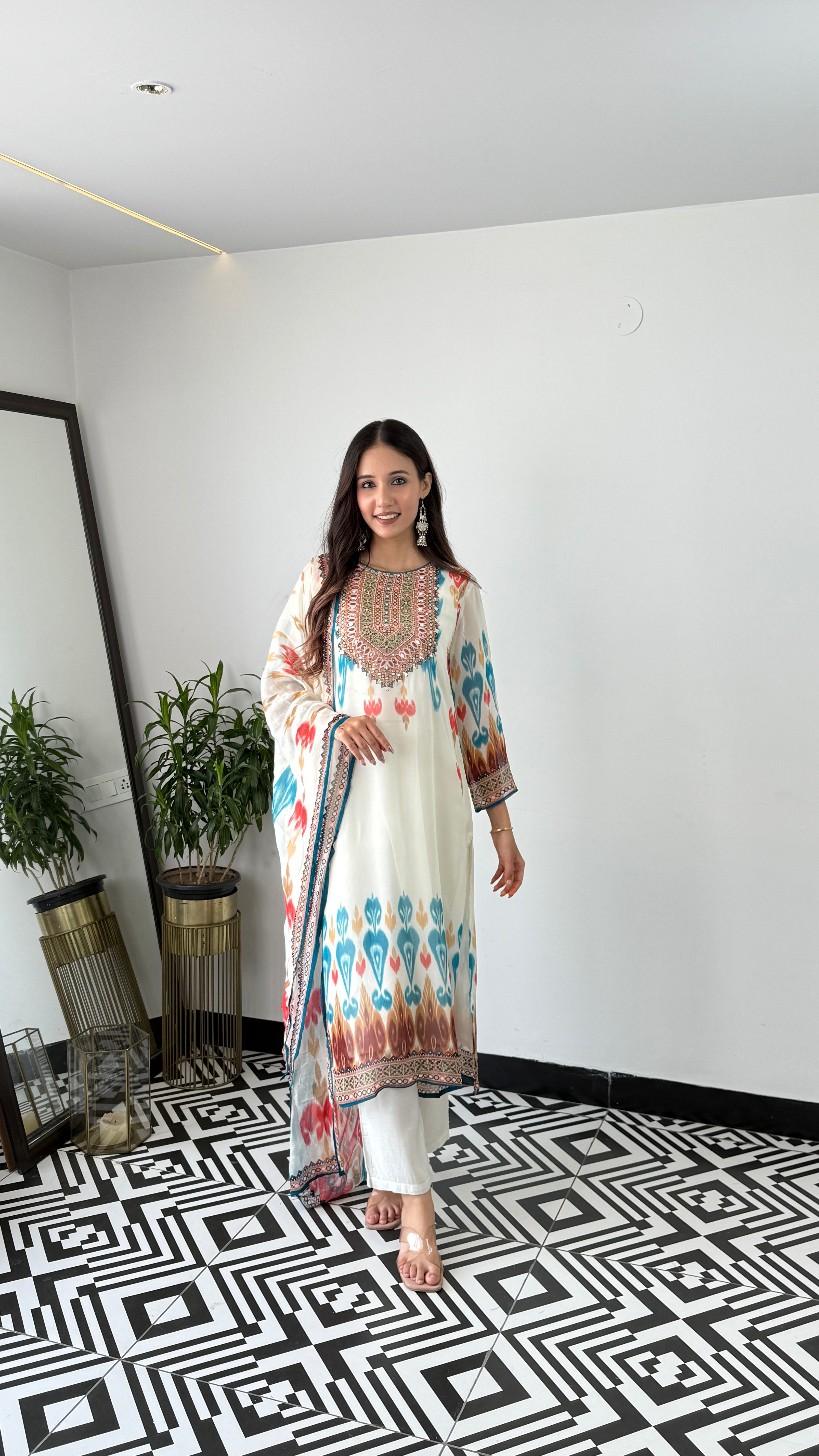 Ikkat Organza Suit Set