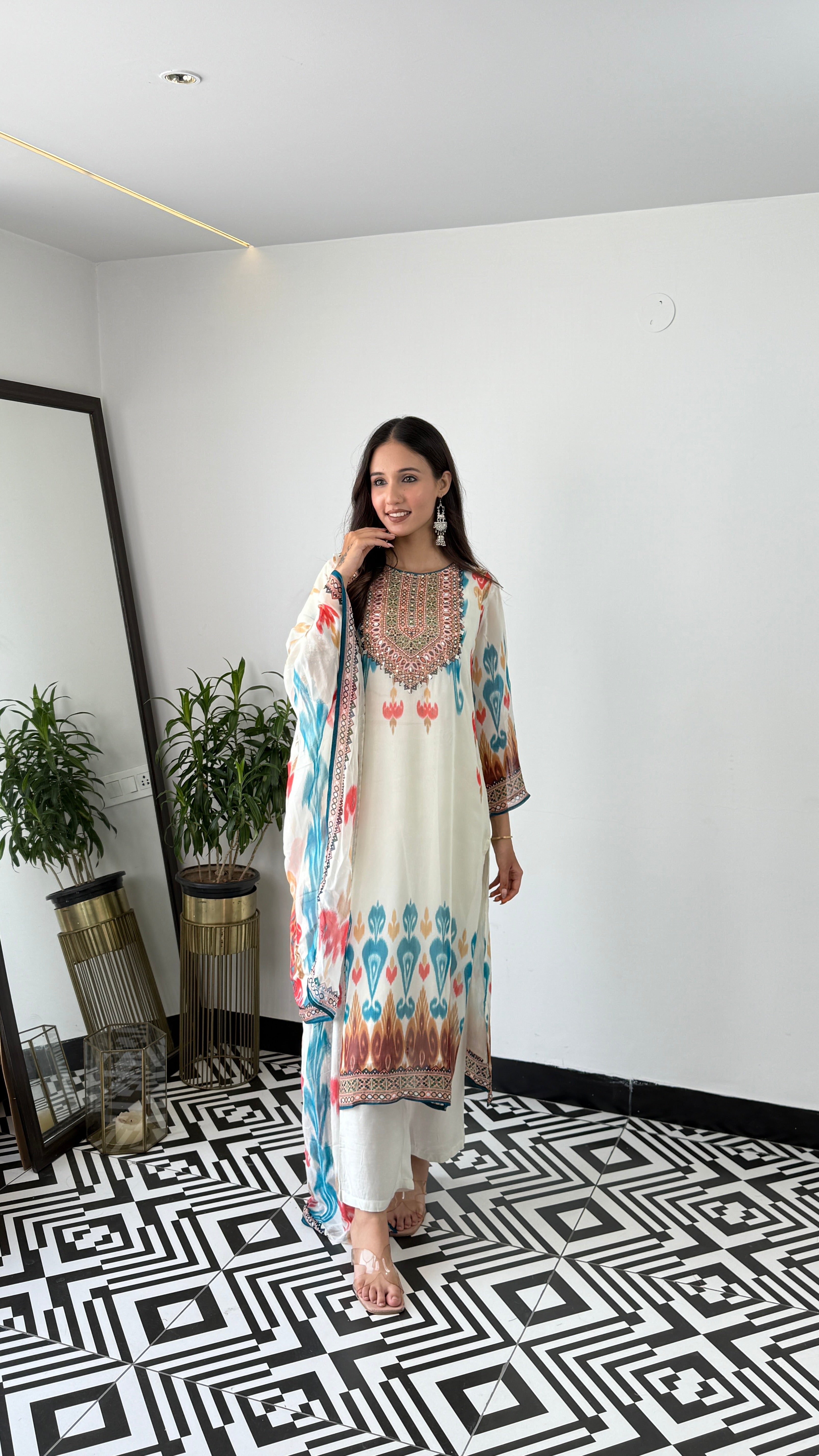 Ikkat Organza Suit Set