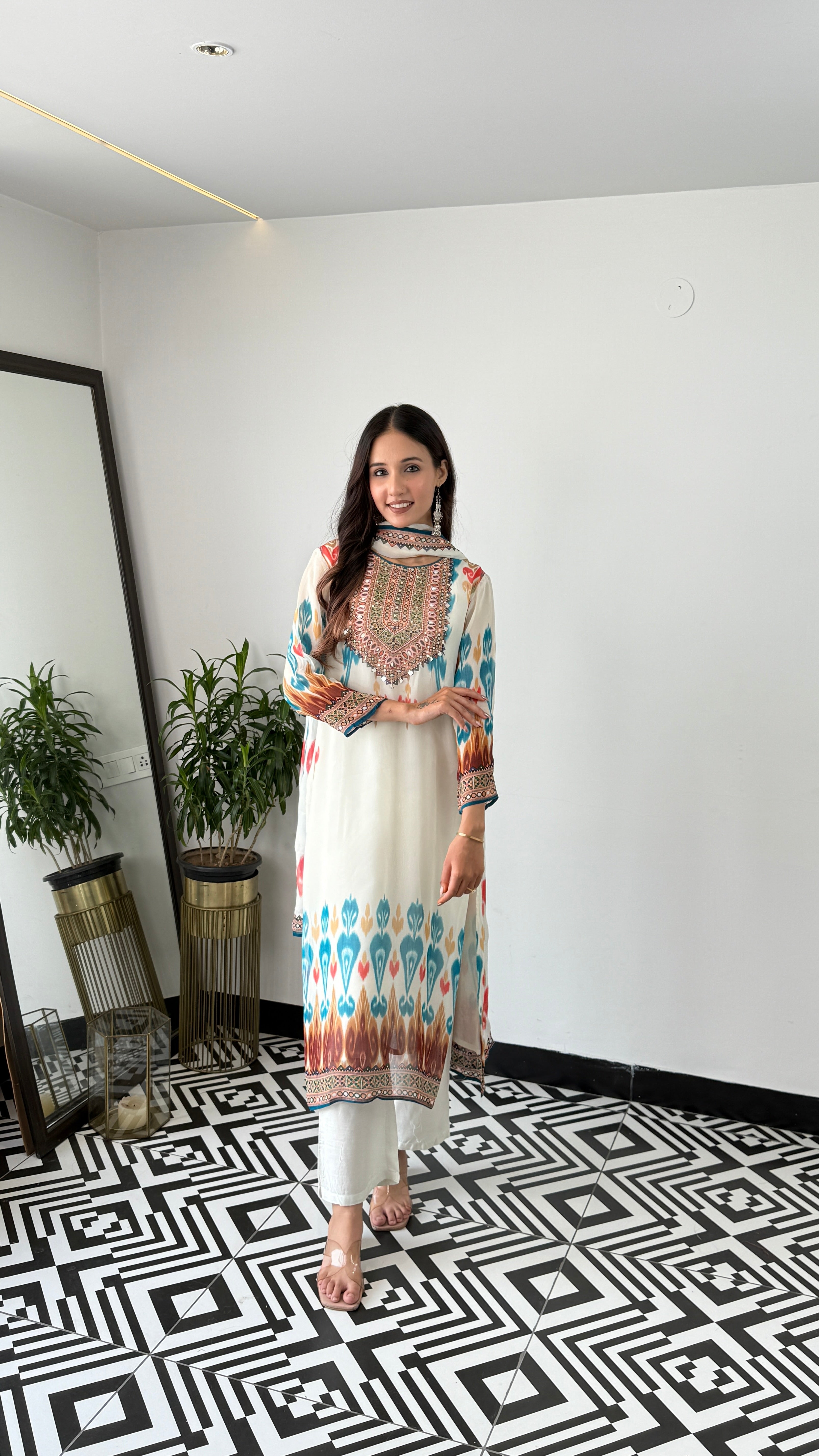 Ikkat Organza Suit Set