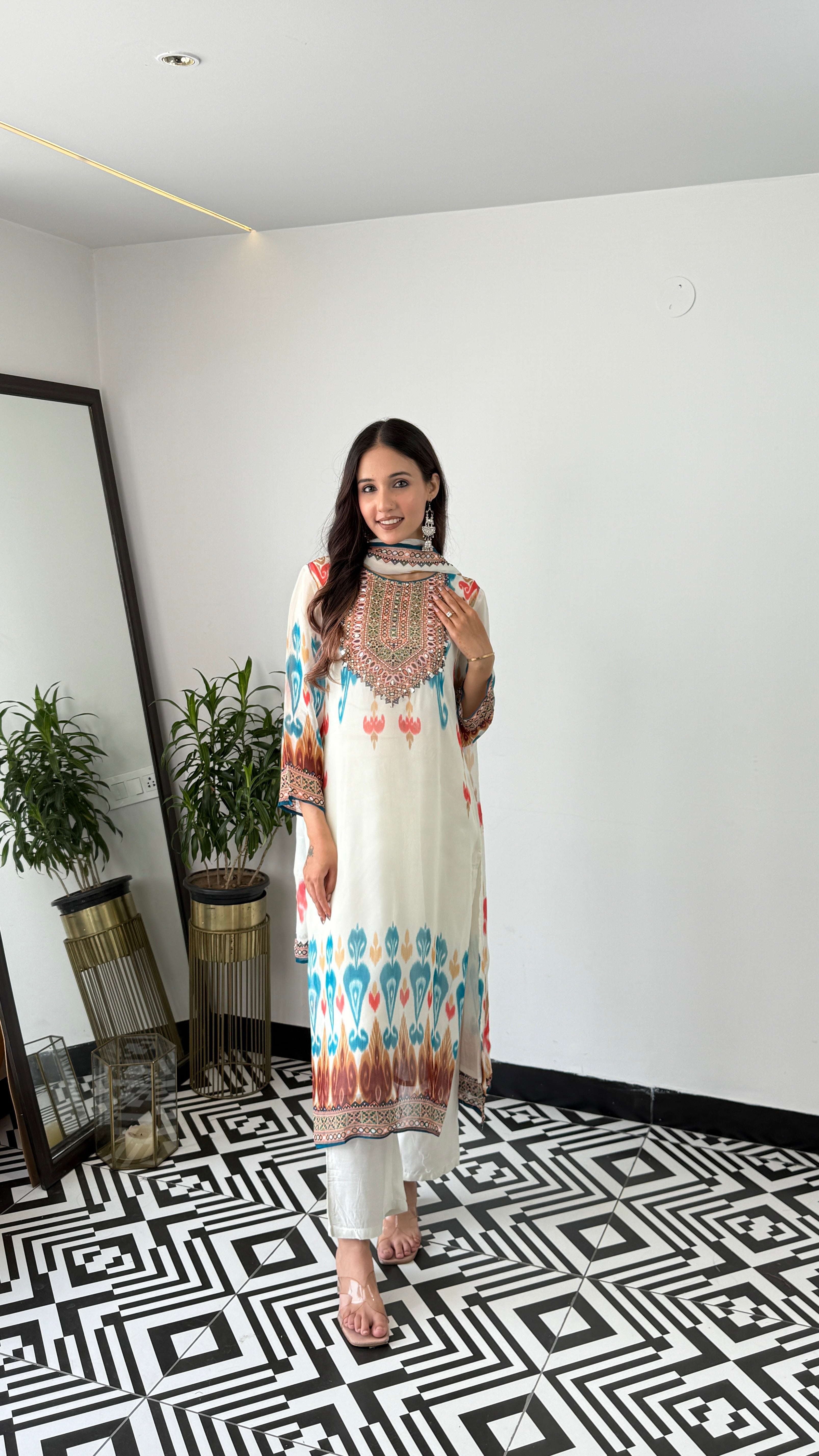 Ikkat Organza Suit Set