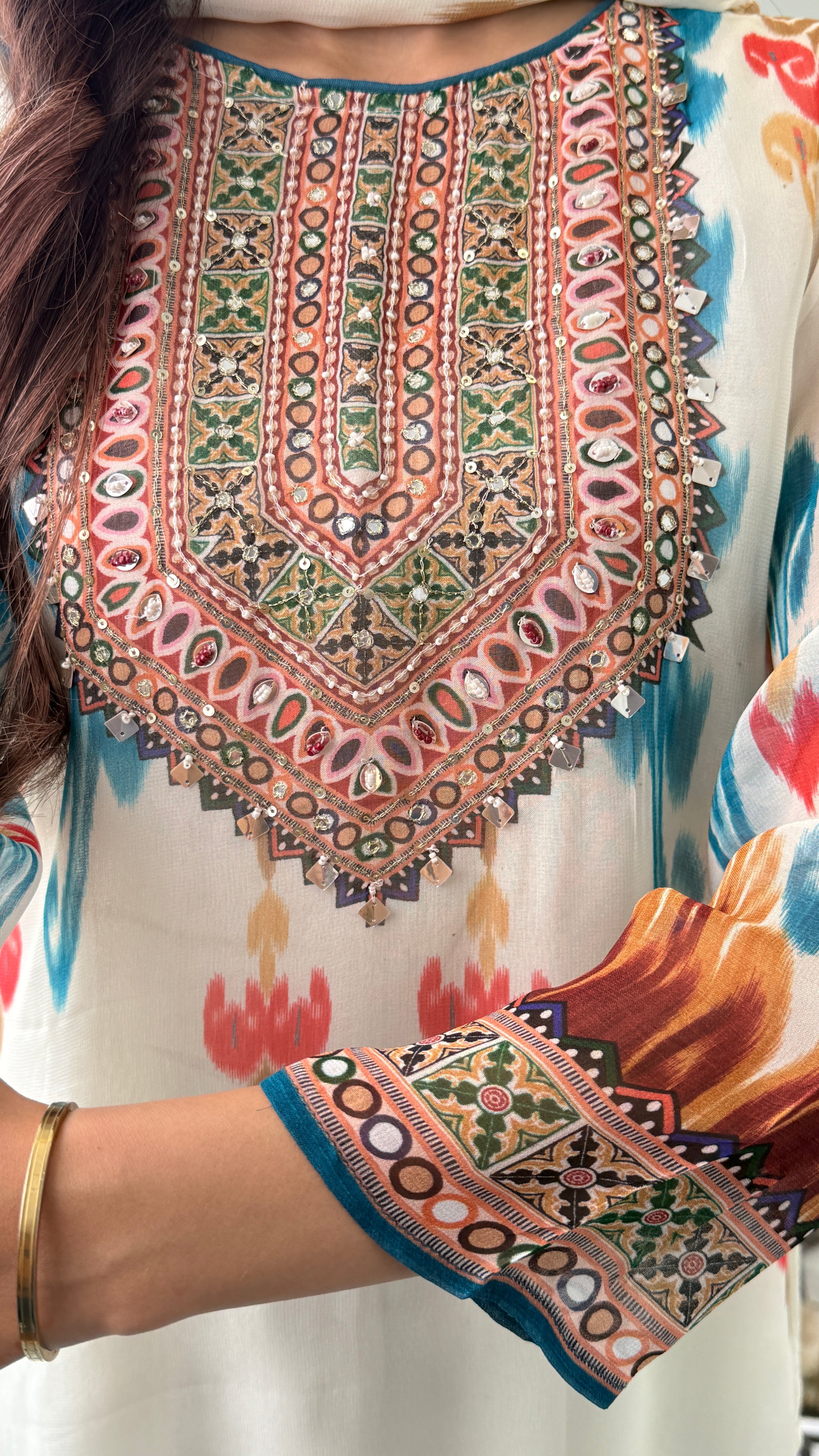 Ikkat Organza Suit Set