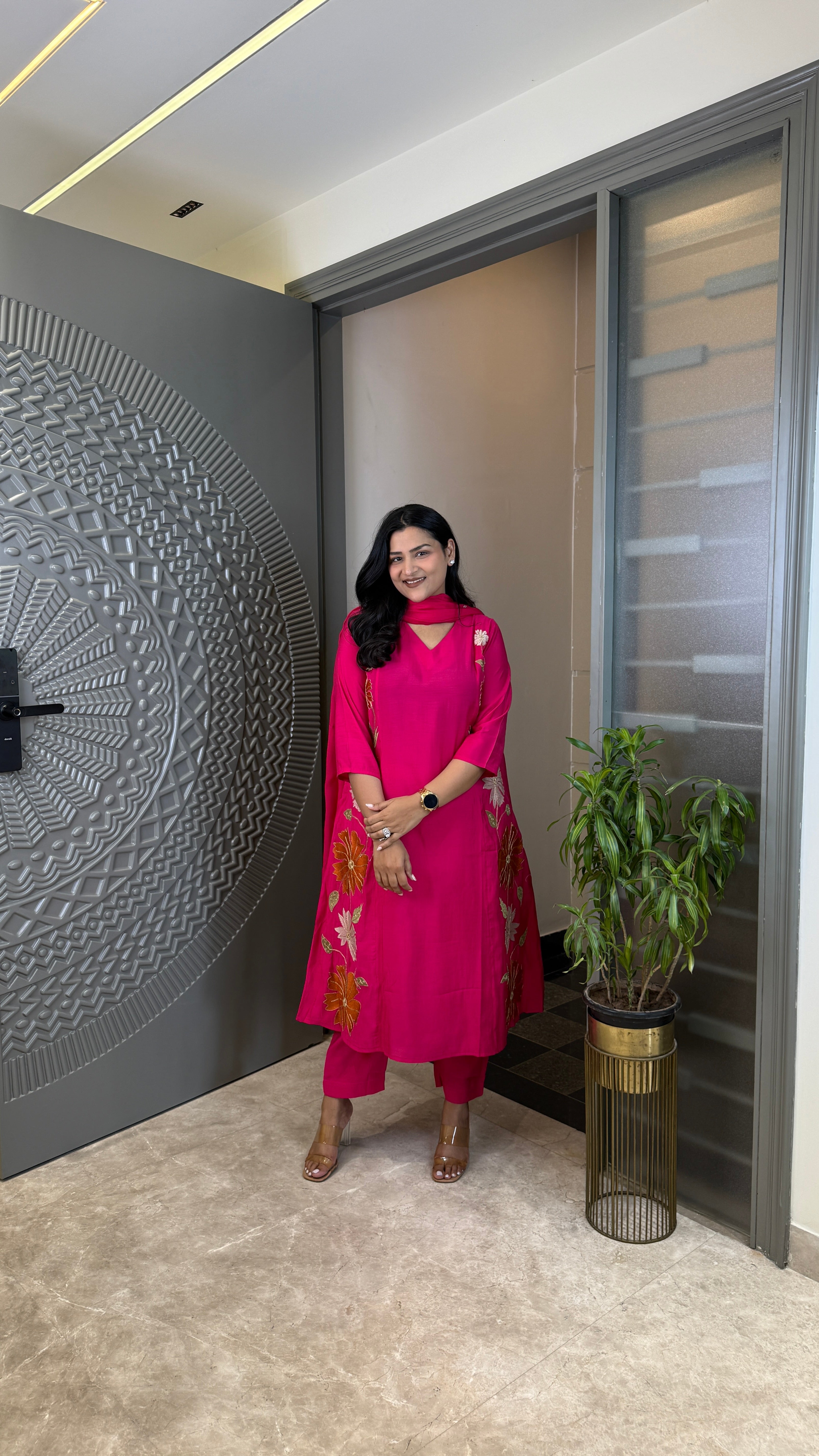 Rozi Pink Suit Set shrisa.in