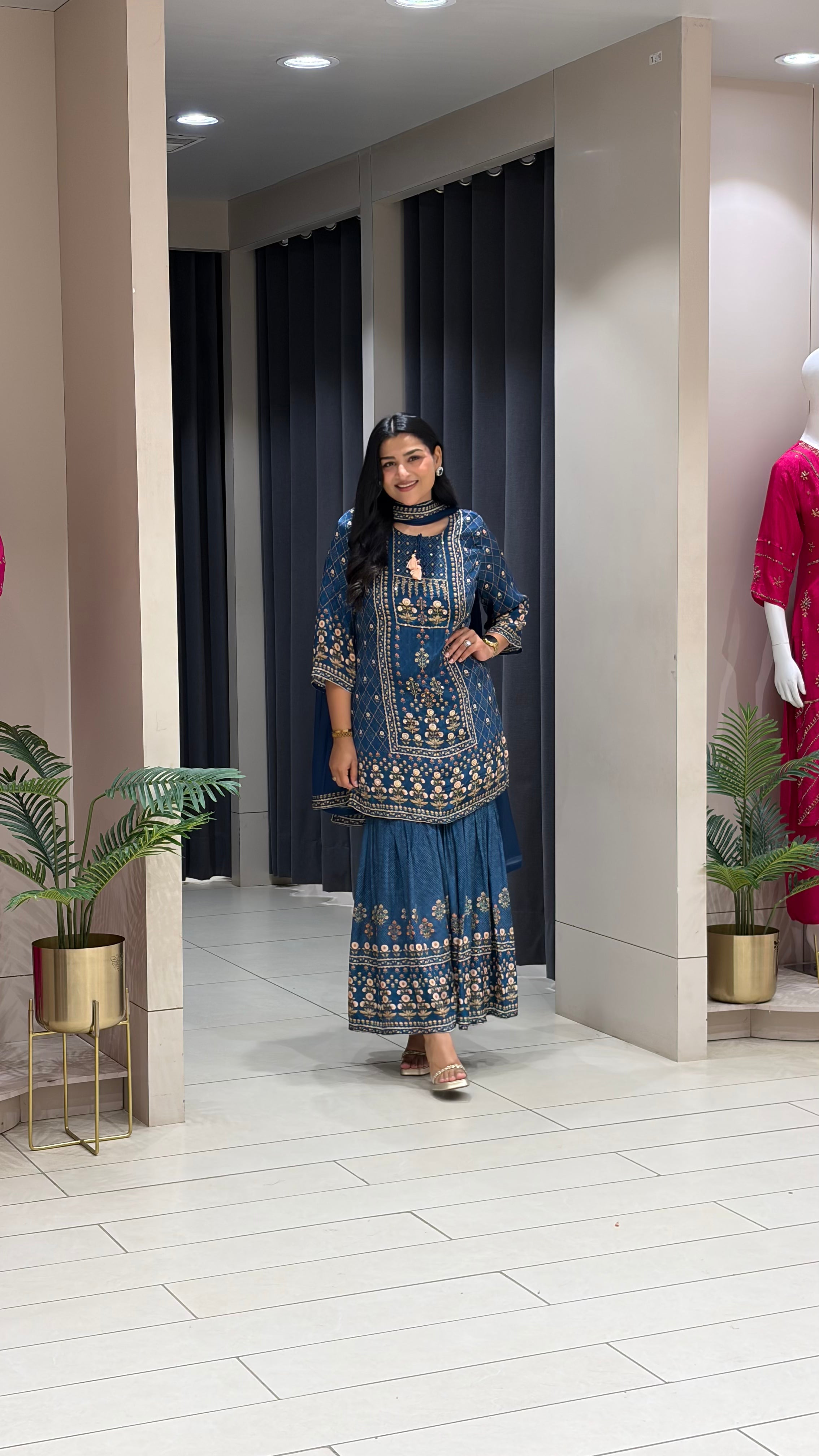 Midnight Blue Sharara Set shrisa.in