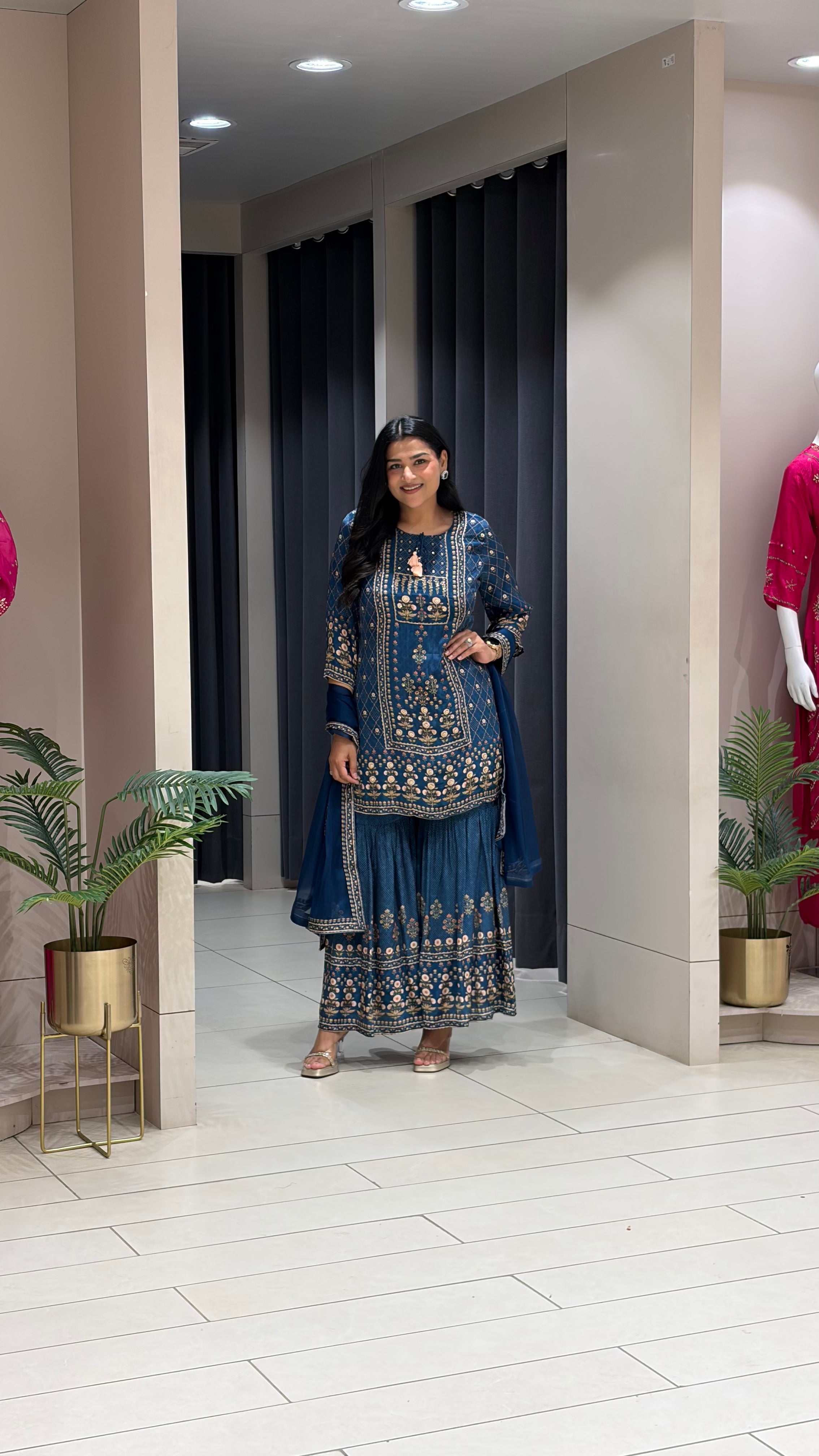 Midnight Blue Sharara Set shrisa.in