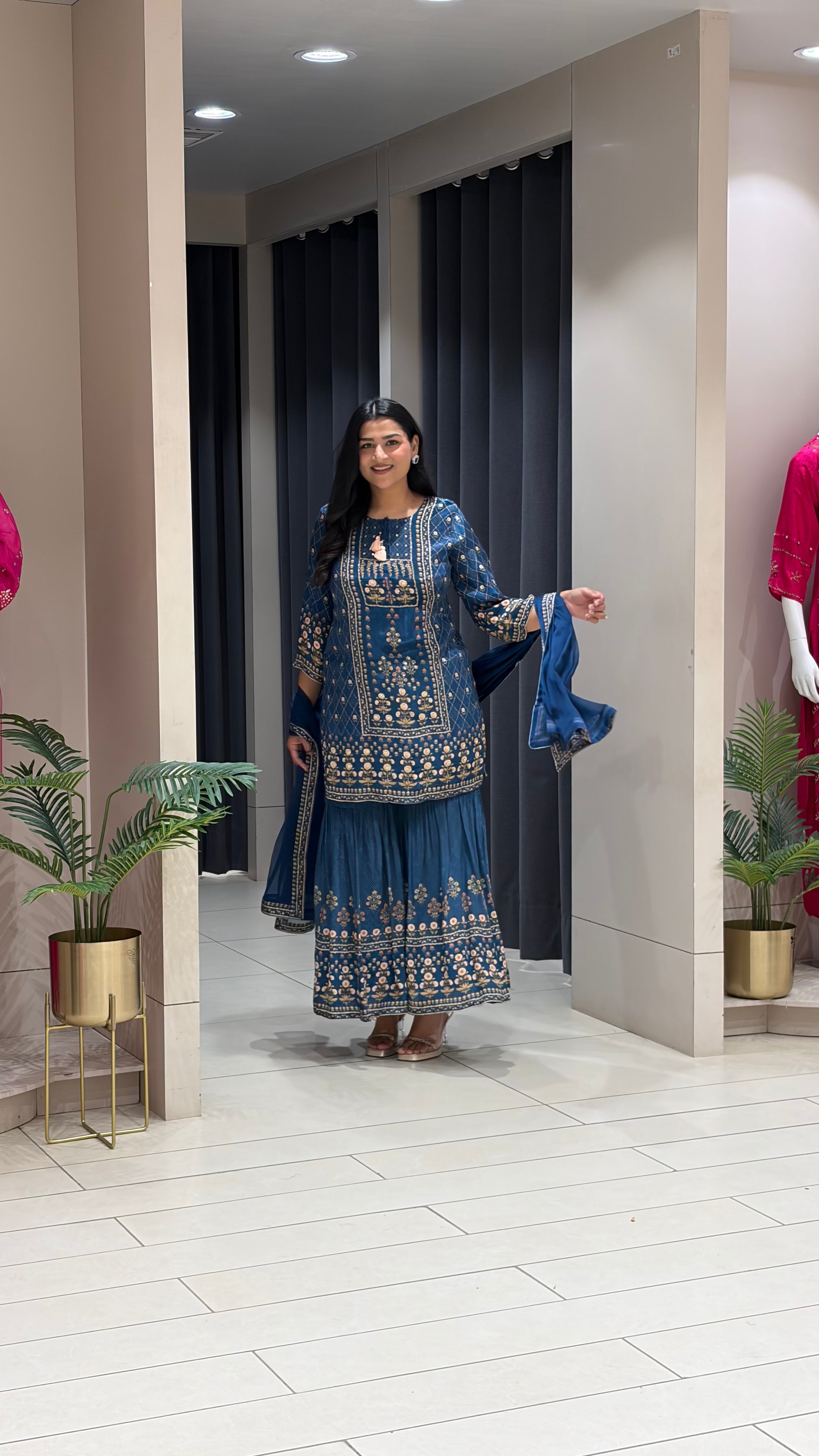 Midnight Blue Sharara Set shrisa.in