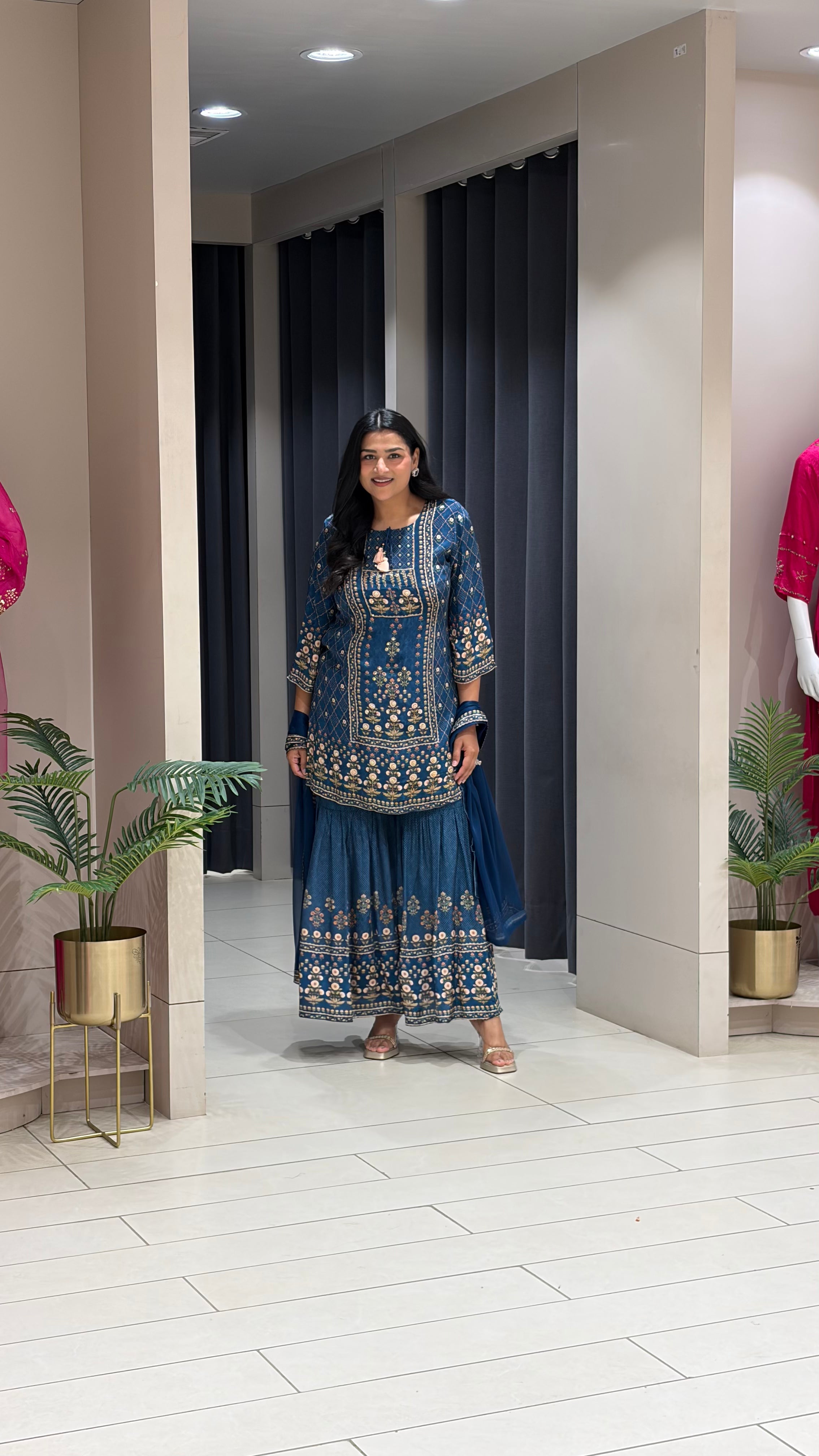 Midnight Blue Sharara Set shrisa.in
