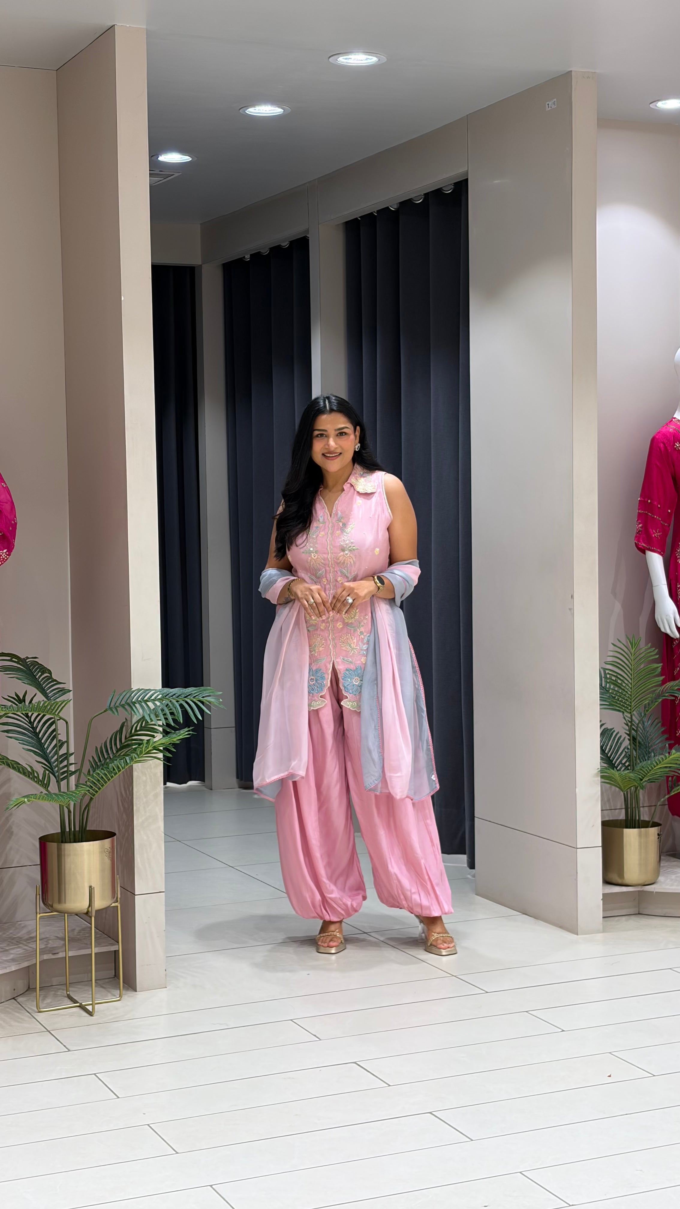 Baby Pink Cutsleeve Suit shrisa.in