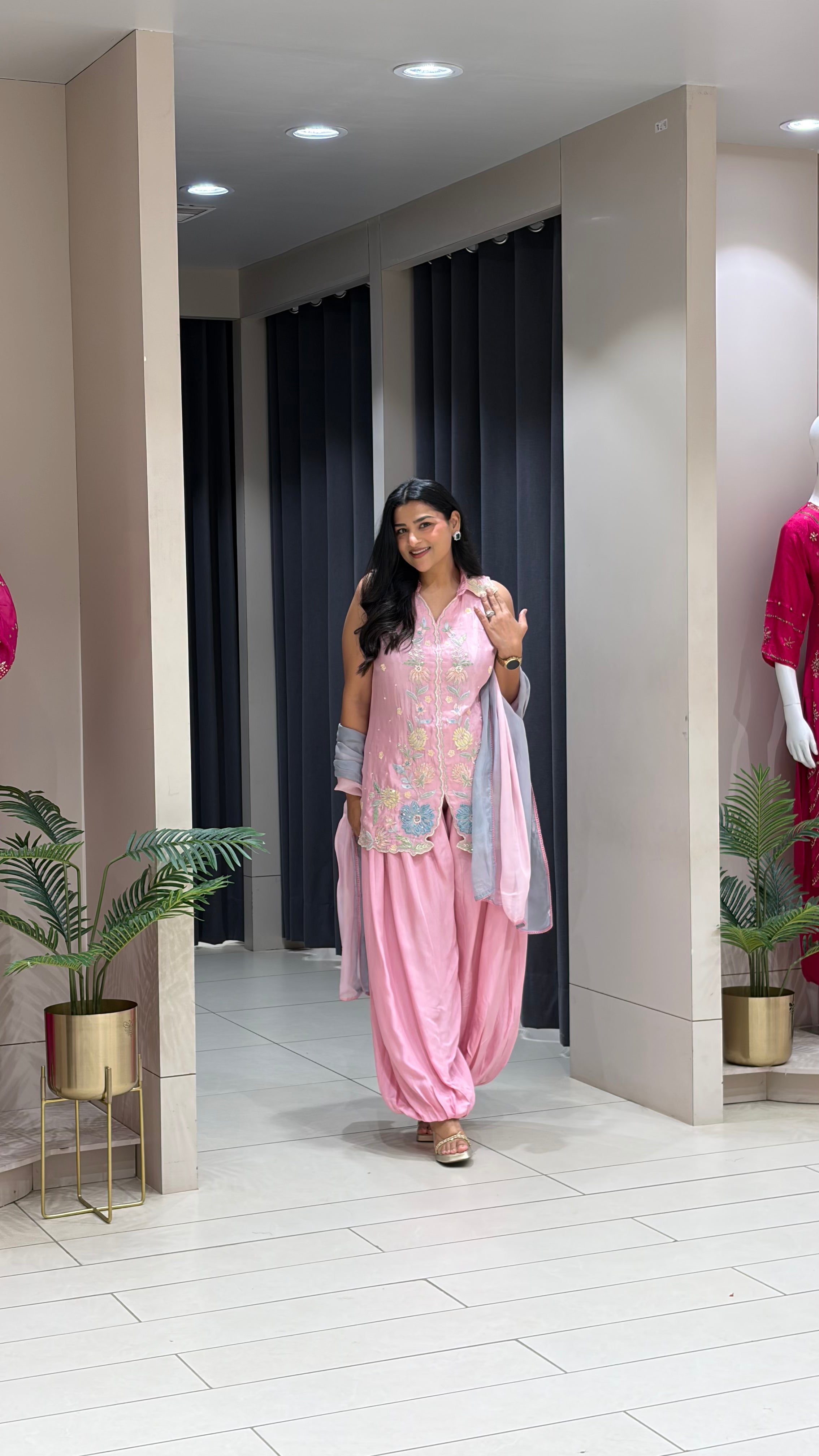Baby Pink Cutsleeve Suit shrisa.in