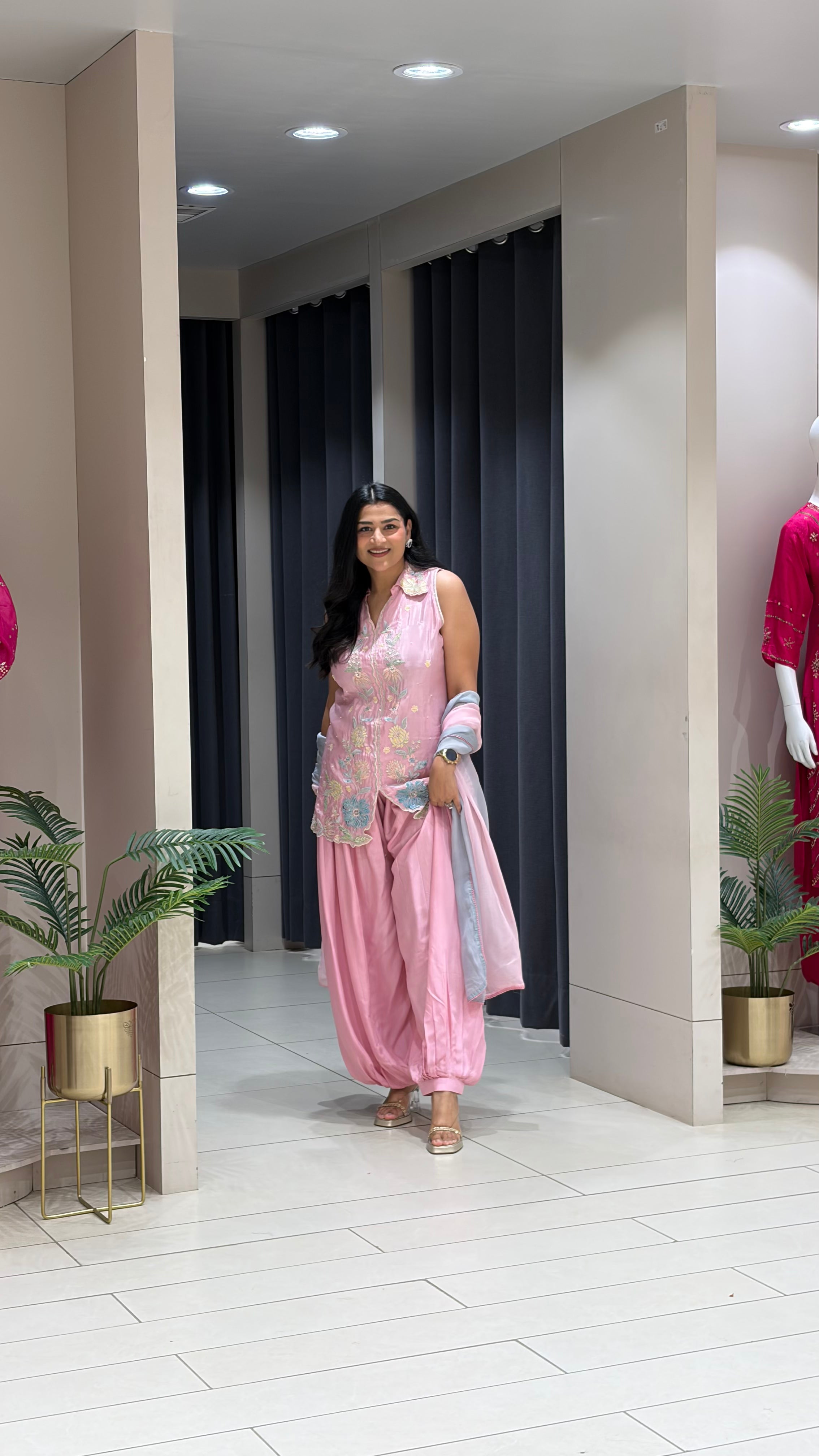 Baby Pink Cutsleeve Suit shrisa.in