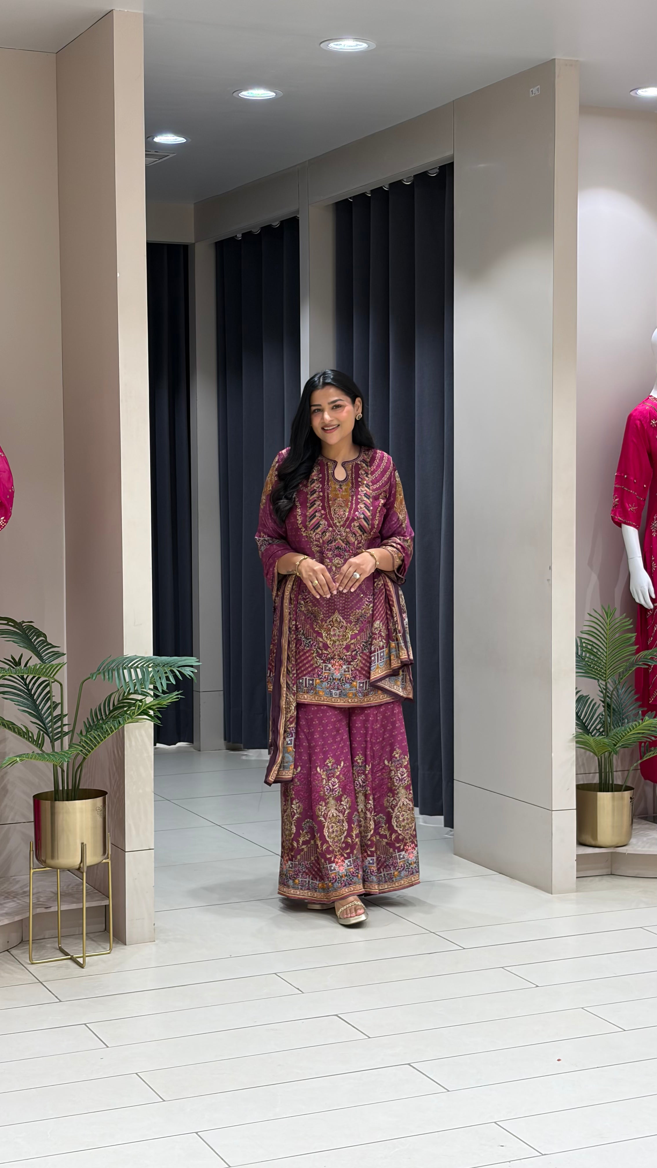 Wine Digital Sharara Set shrisa.in