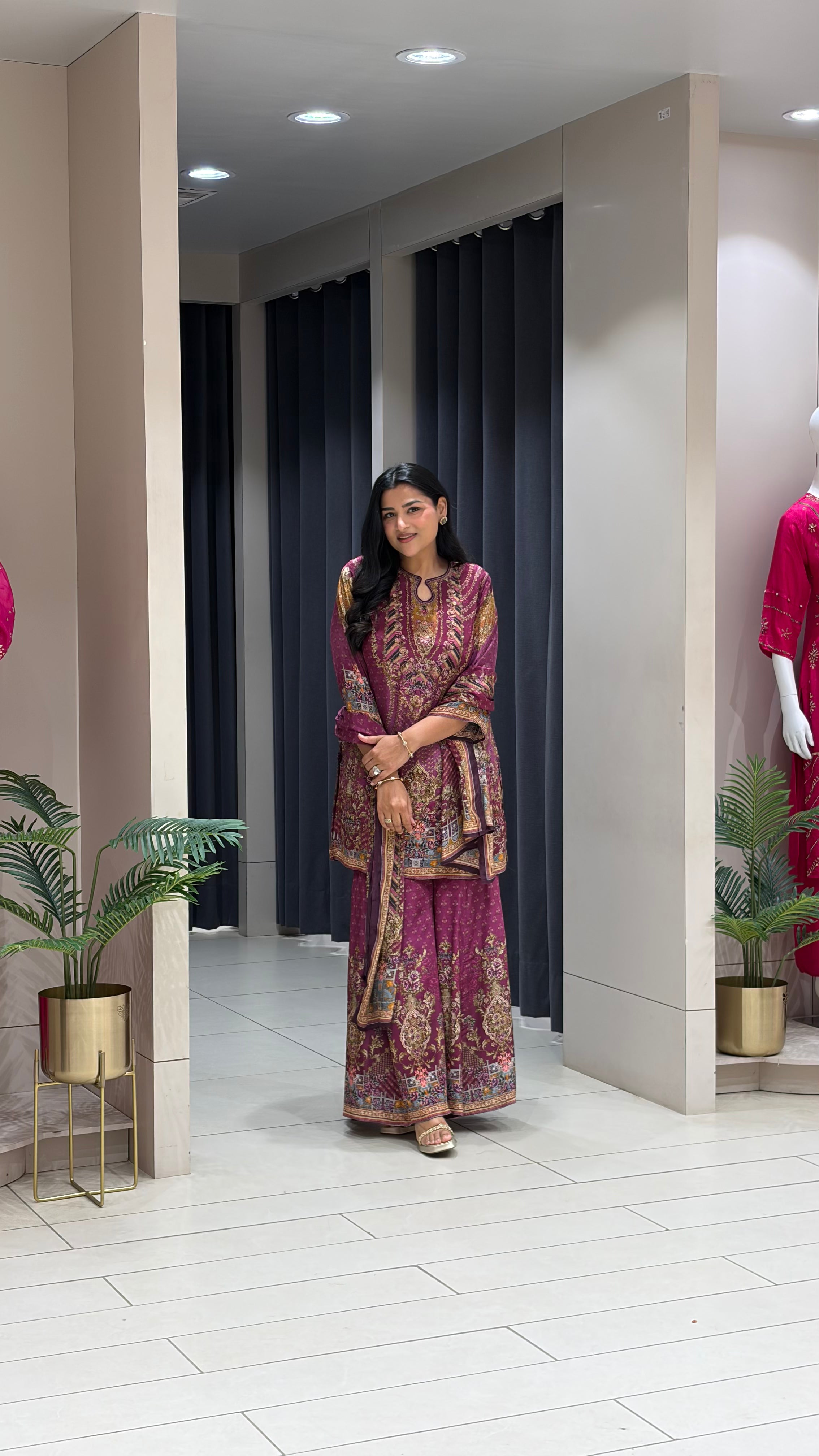Wine Digital Sharara Set shrisa.in
