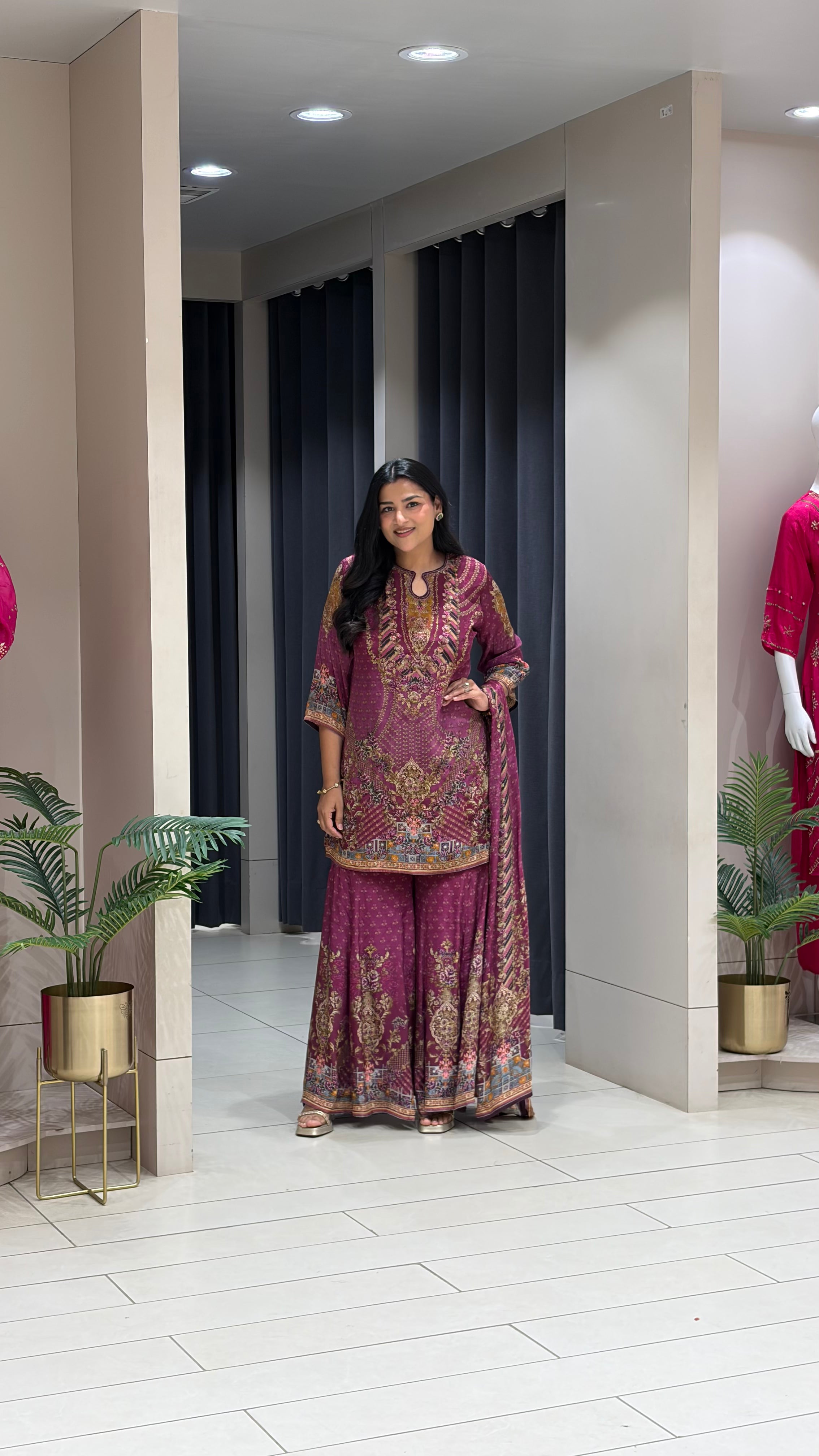 Wine Digital Sharara Set shrisa.in