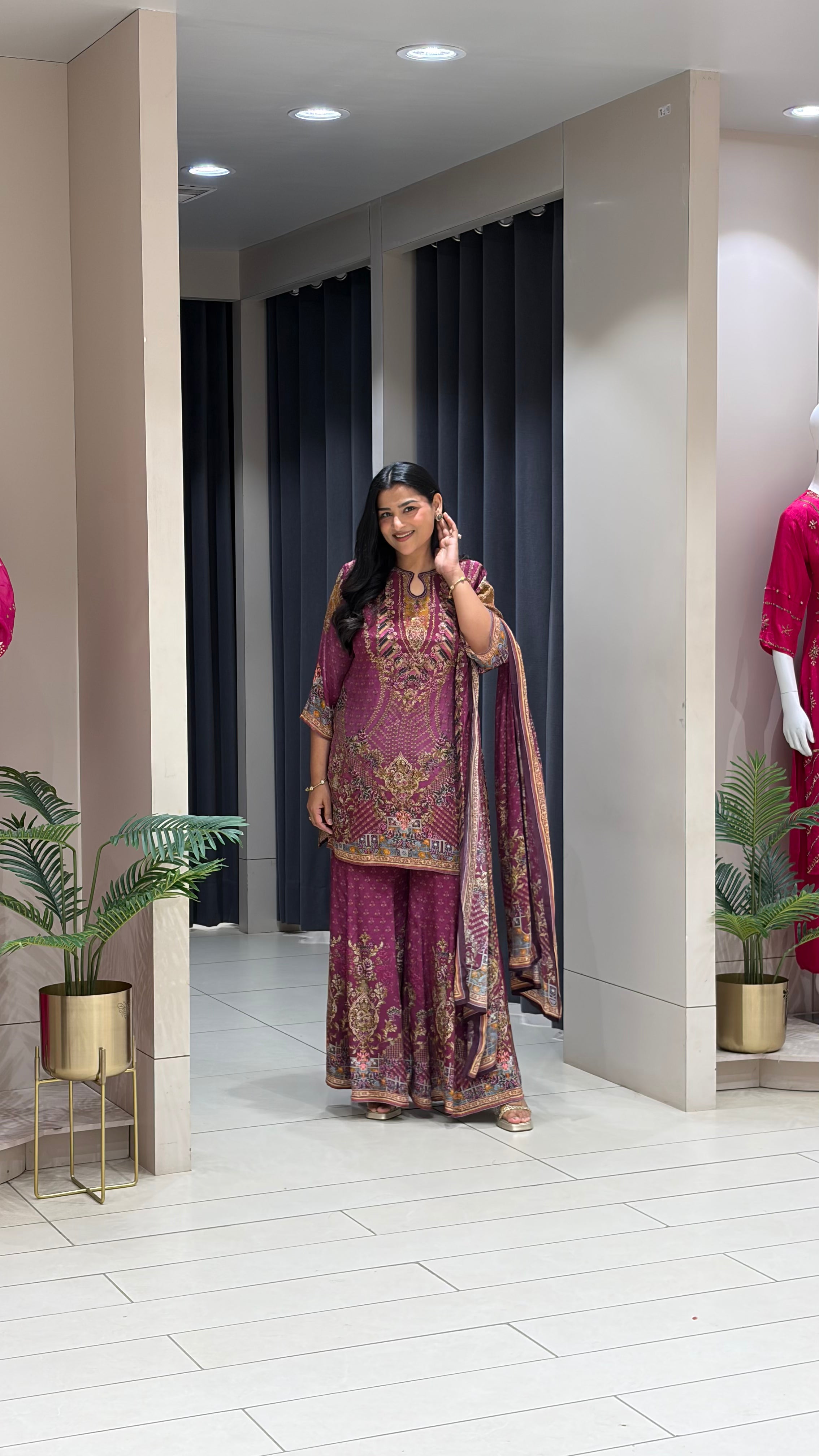 Wine Digital Sharara Set shrisa.in