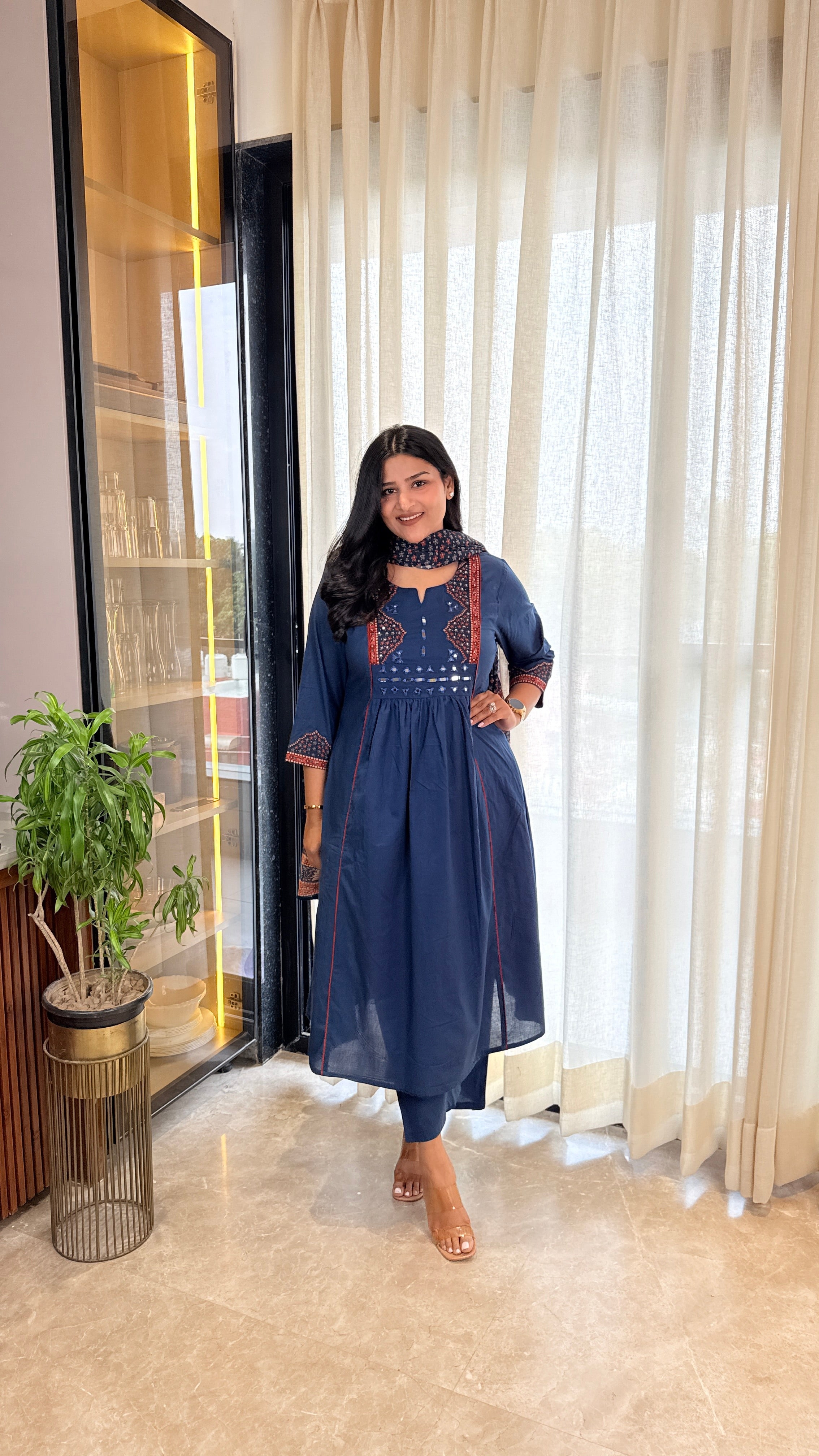 Jaipuri Teal Suit Set shrisa.in
