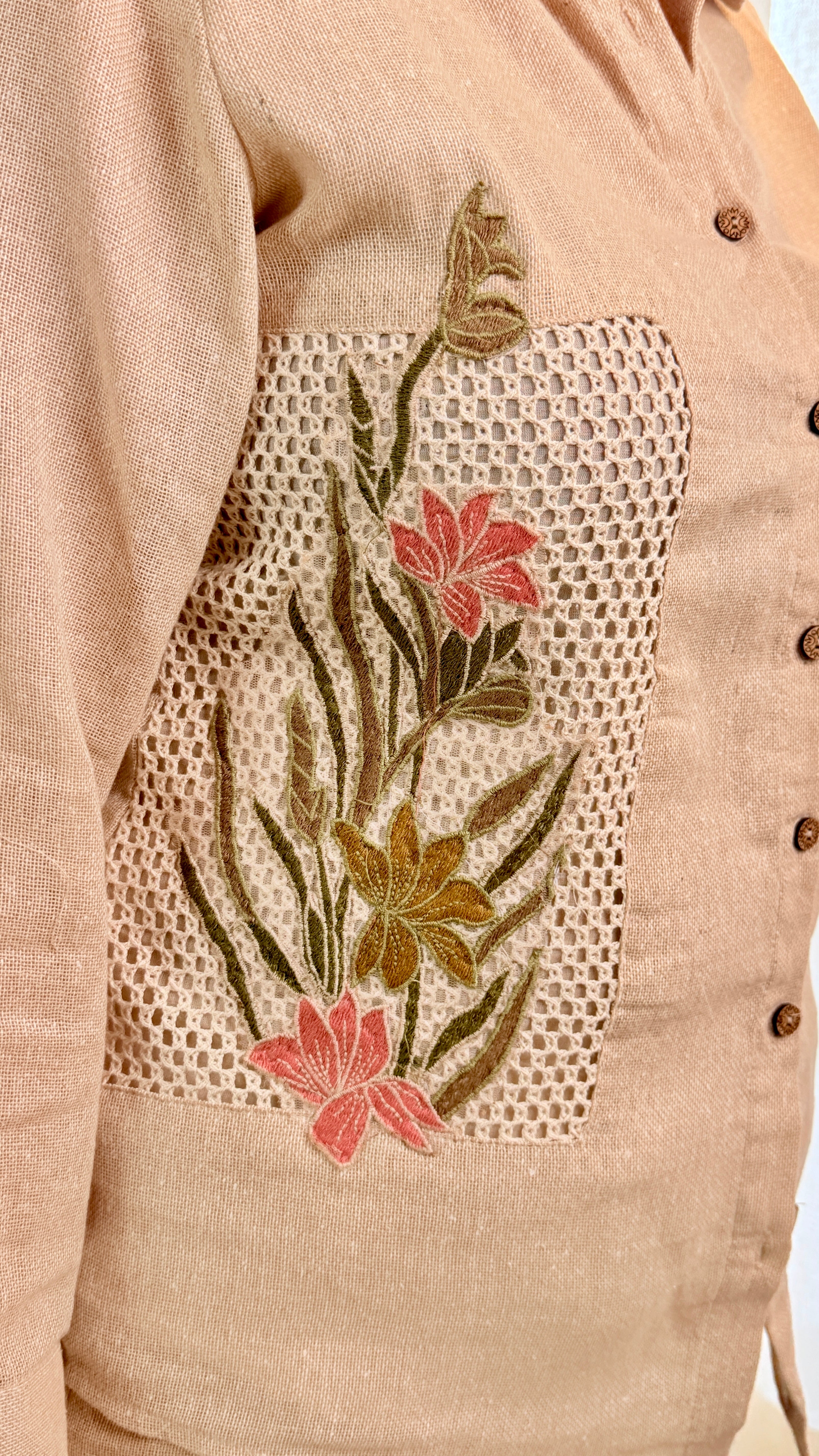 Jute Beige Applique Cord Set shrisa.in