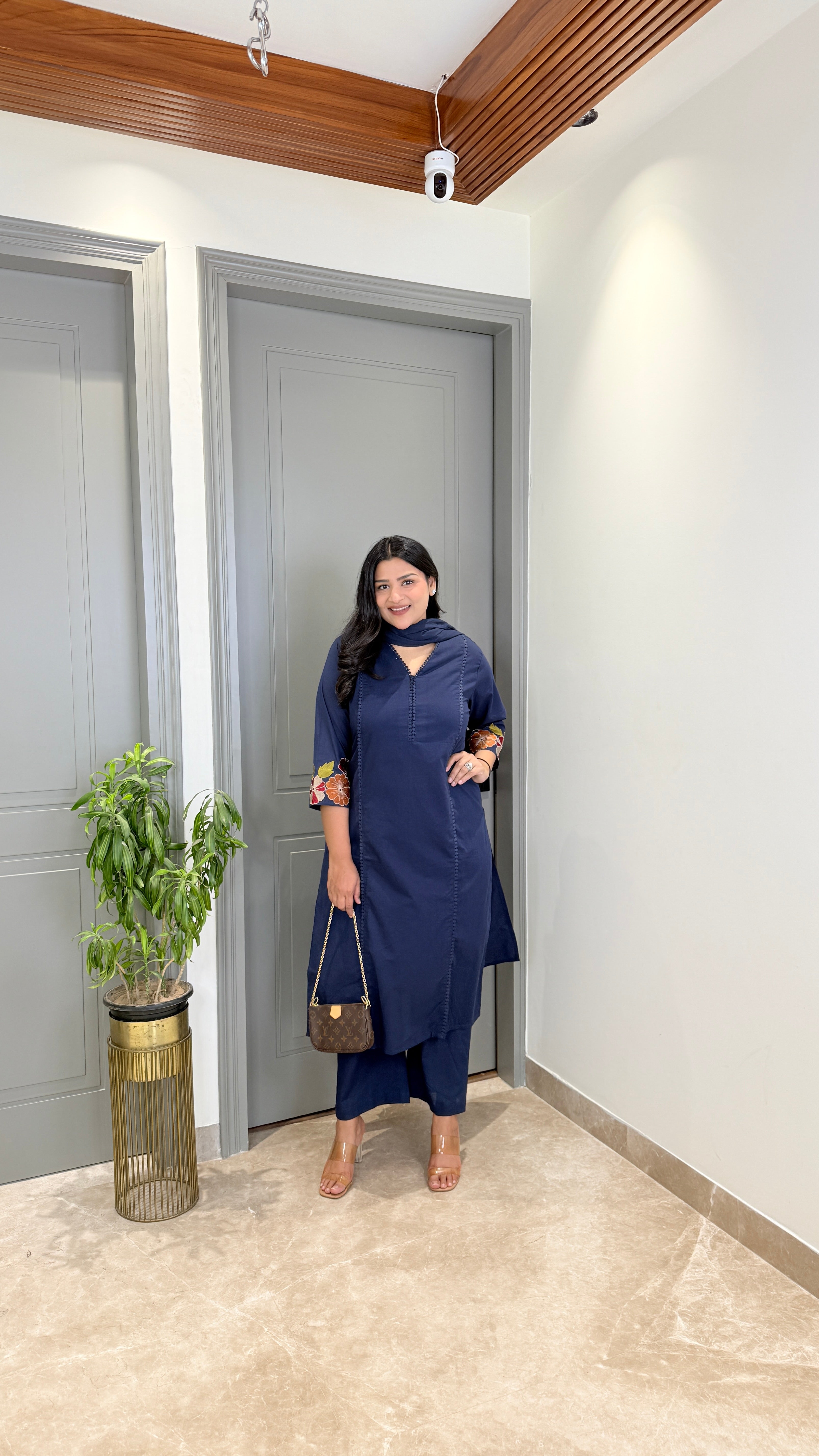 Blue Anarkali Embroidery Suit Set shrisa.in