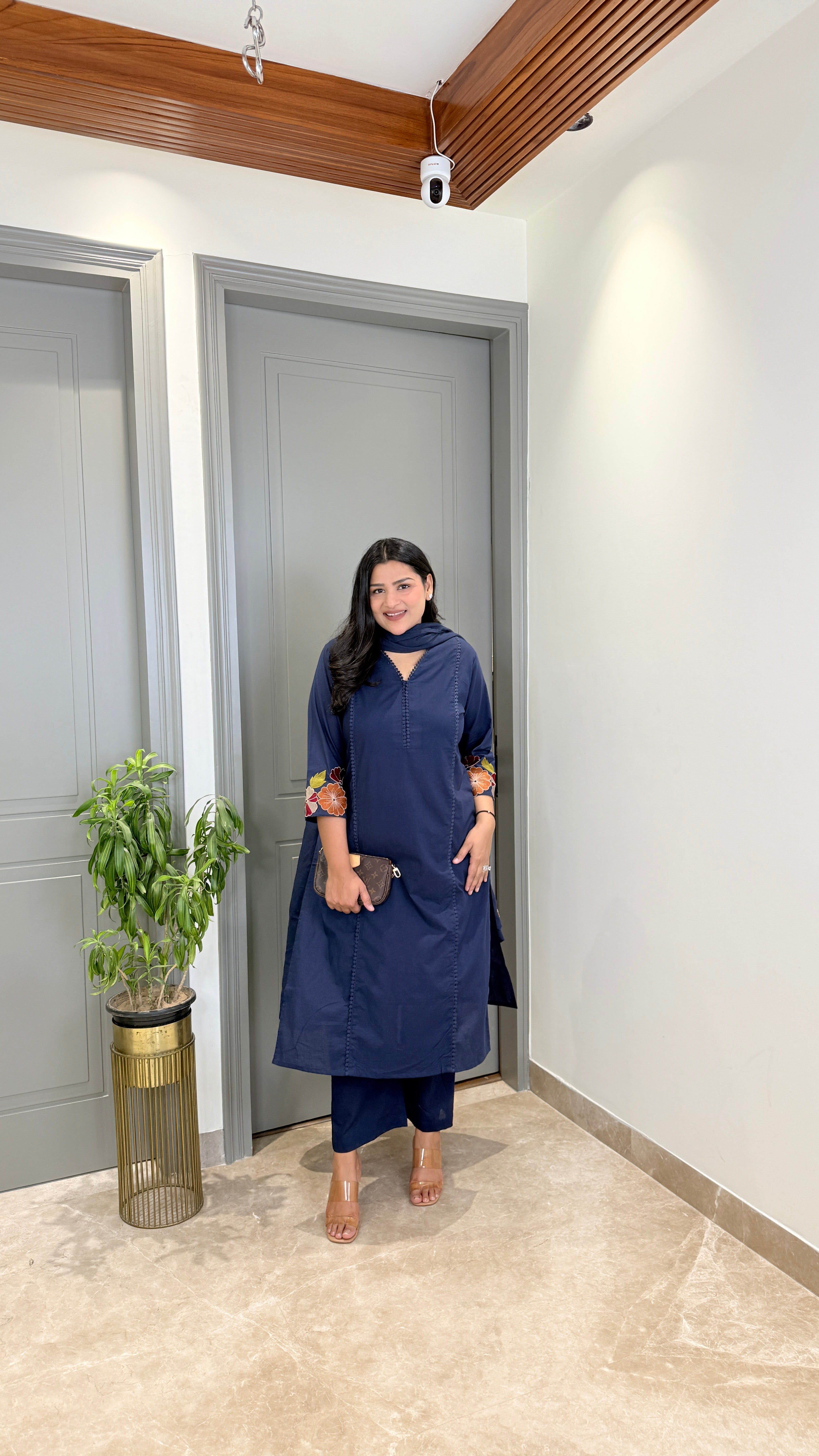Blue Anarkali Embroidery Suit Set shrisa.in