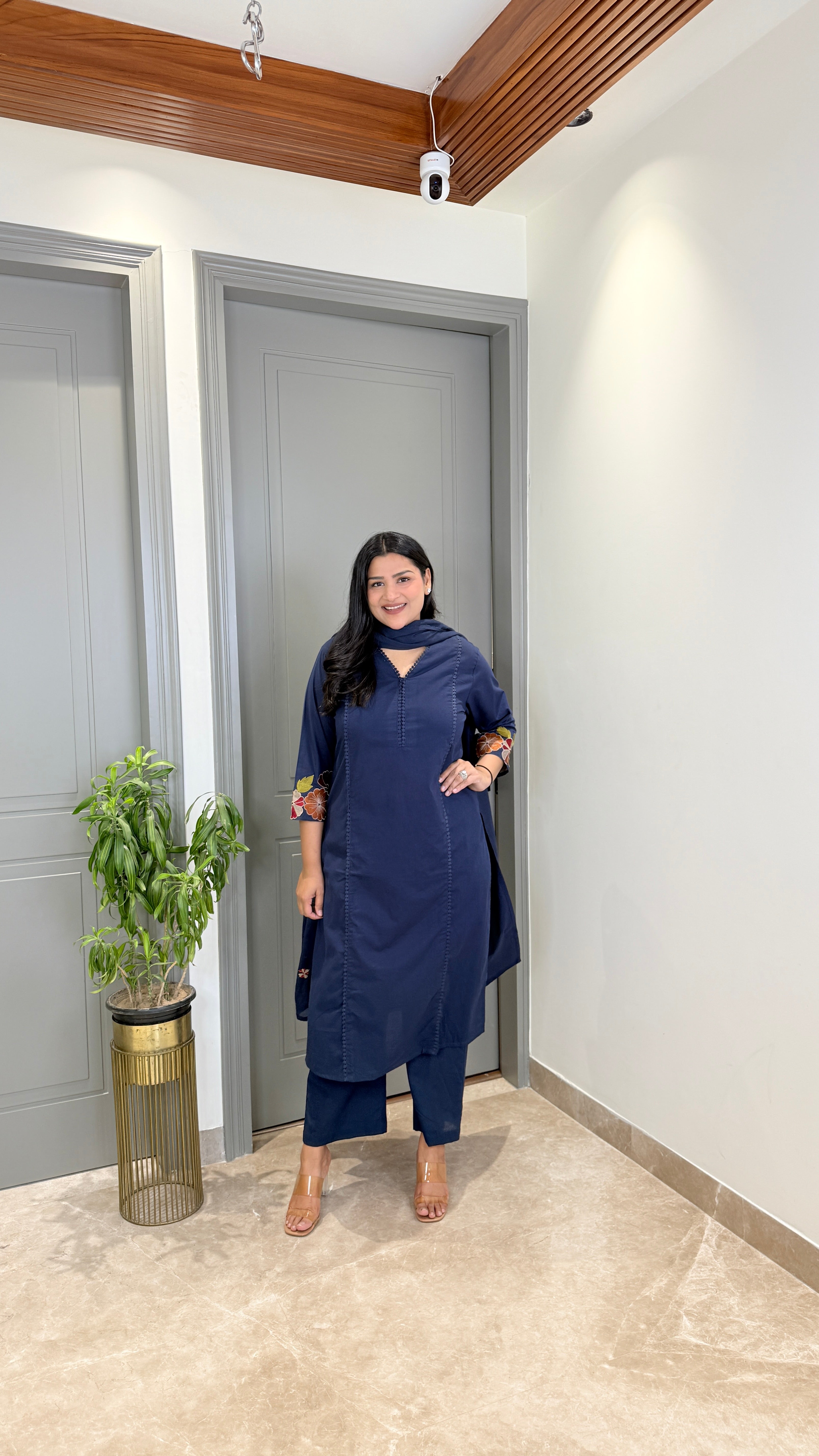 Blue Anarkali Embroidery Suit Set shrisa.in