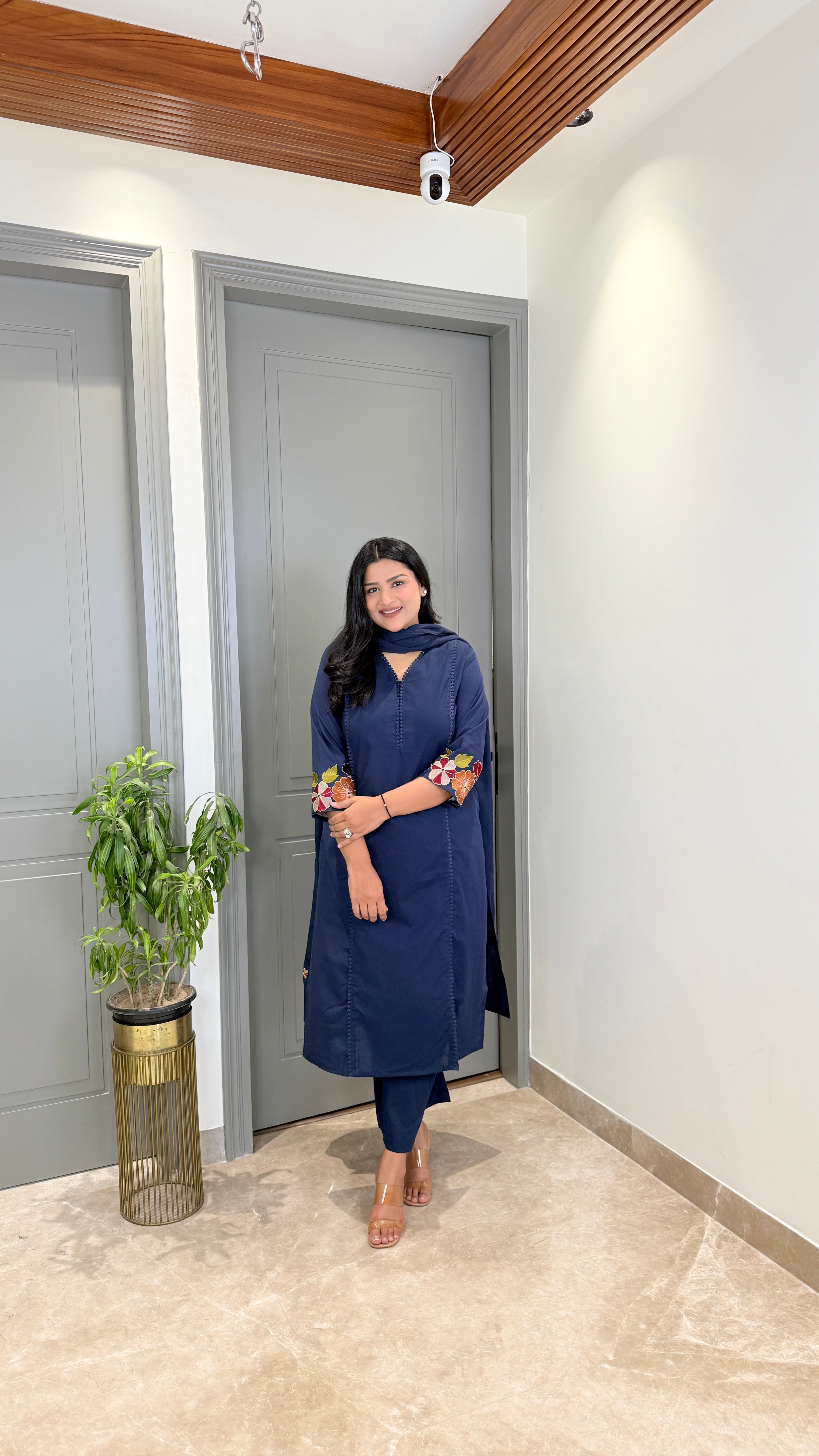 Blue Anarkali Embroidery Suit Set shrisa.in