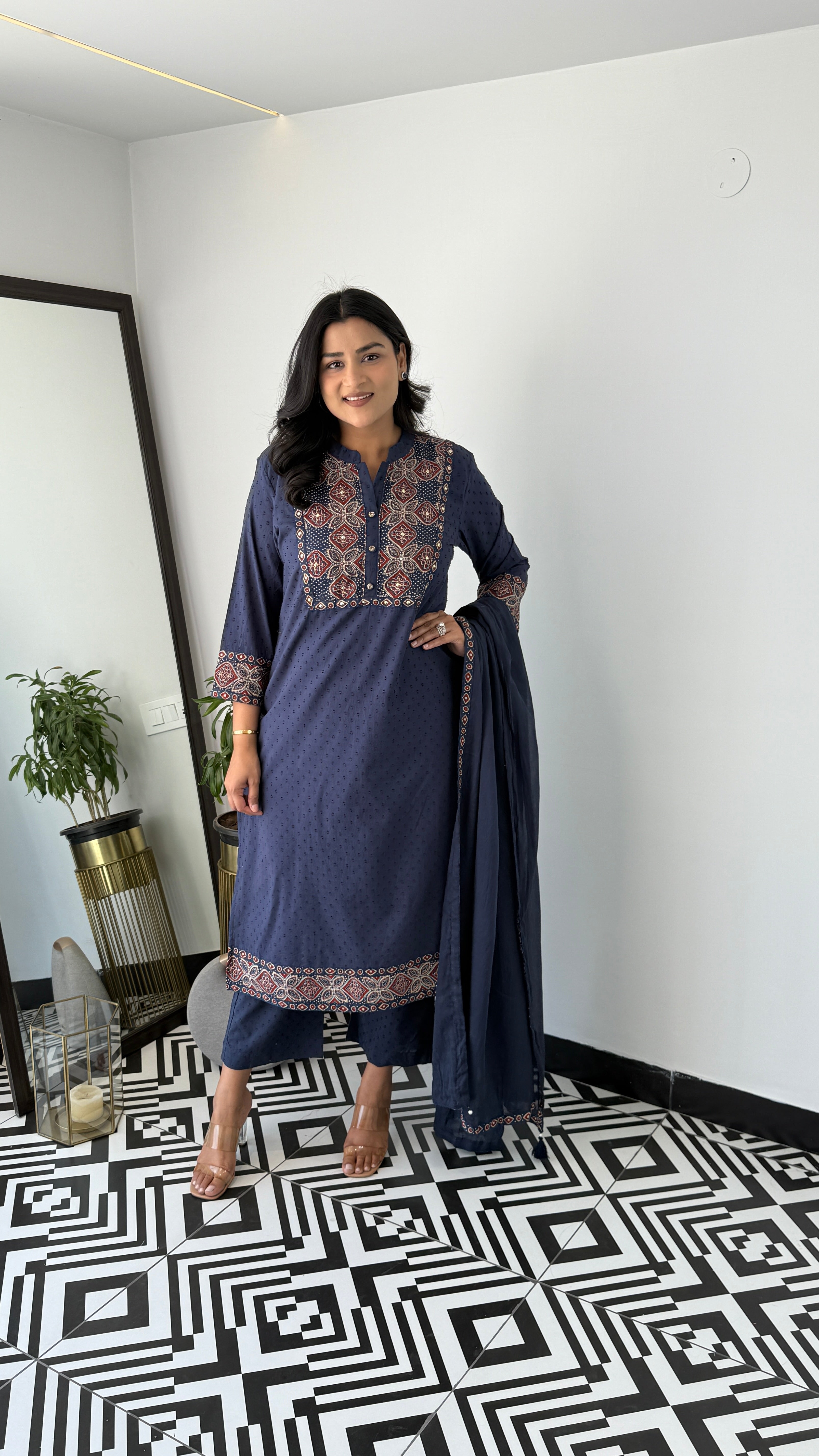 Schifli Navy Blue Suit Set