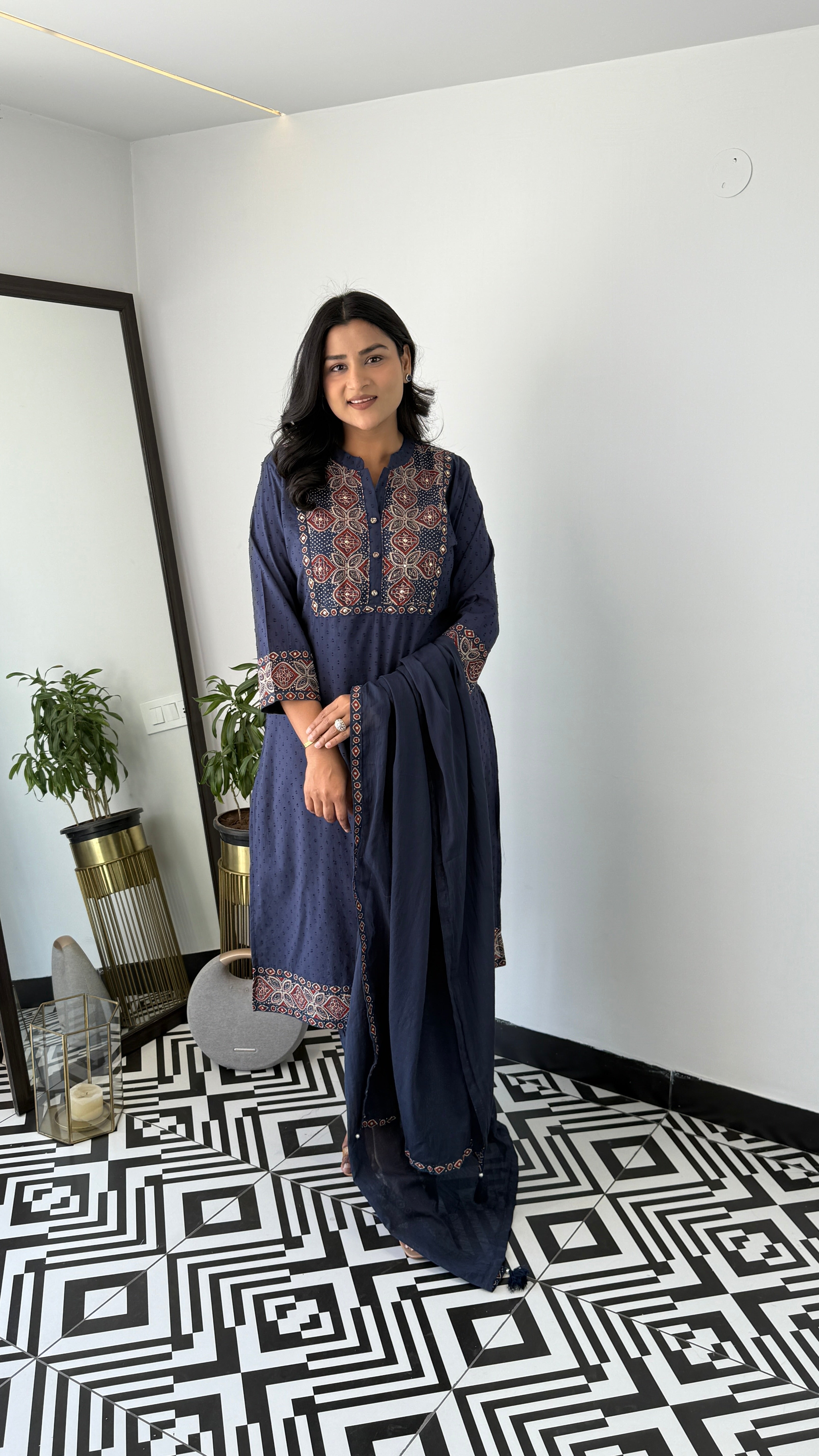 Schifli Navy Blue Suit Set