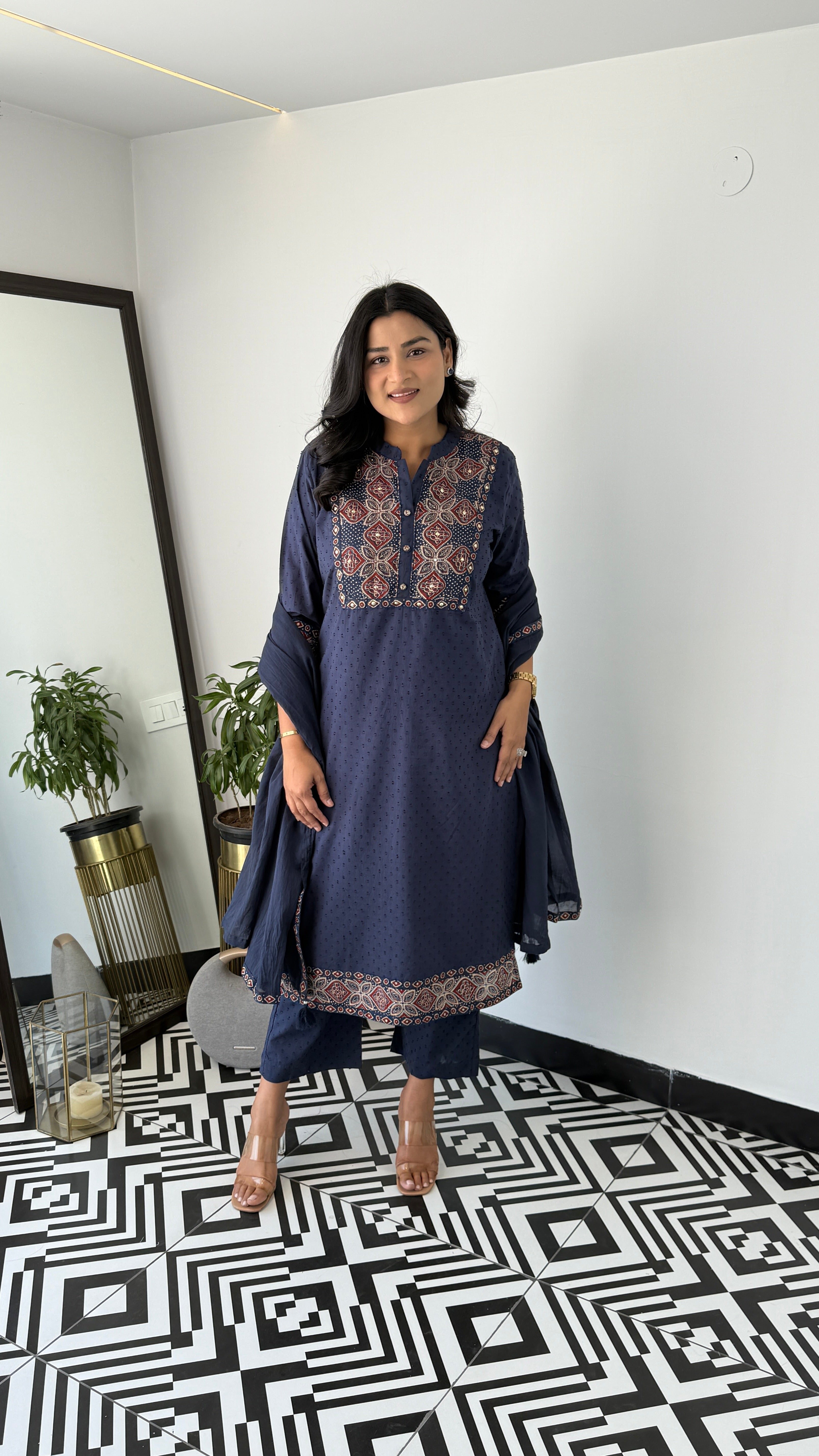 Schifli Navy Blue Suit Set