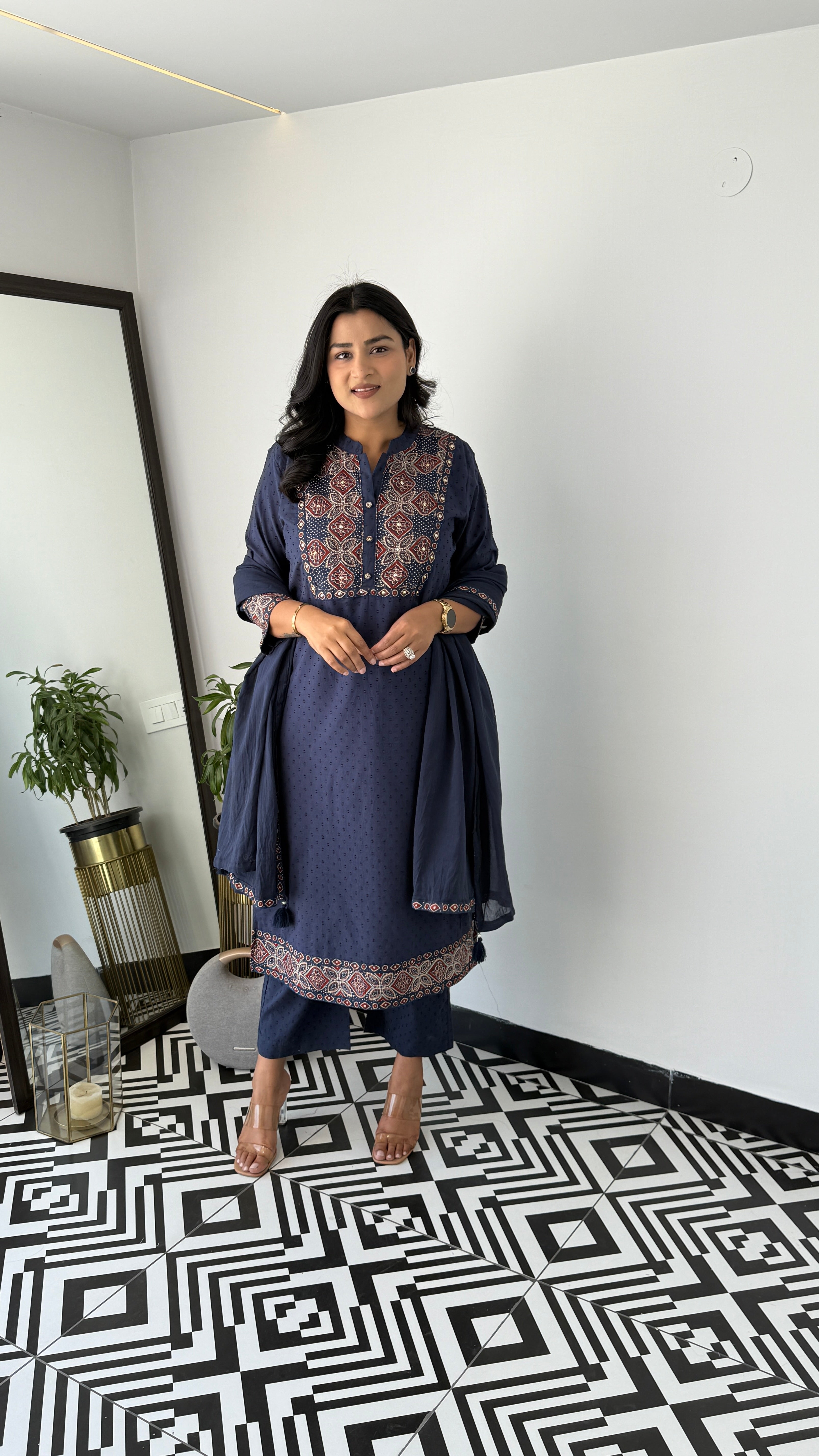 Schifli Navy Blue Suit Set