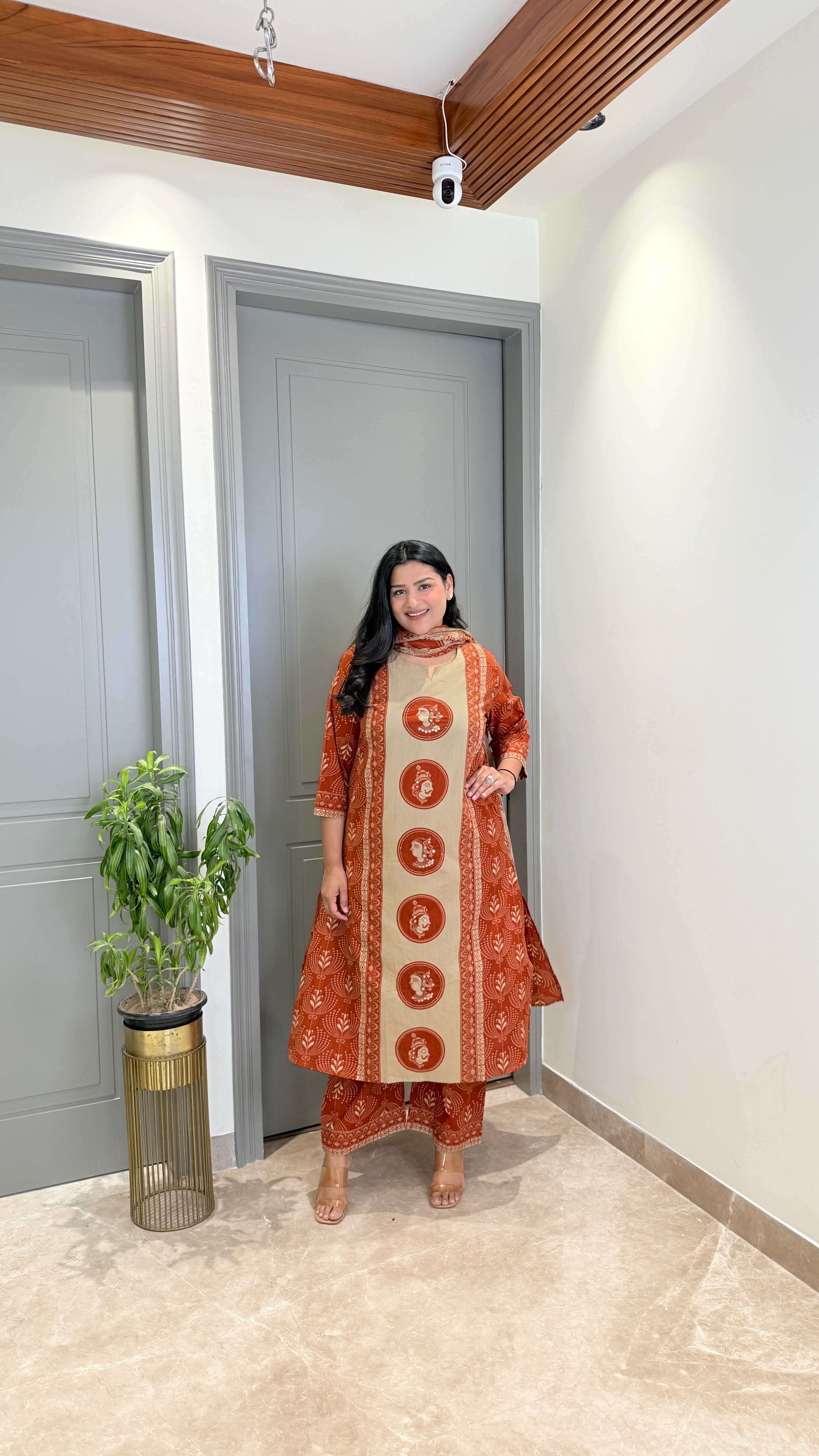 Rust Queen Pure Cotton Suit Set shrisa.in
