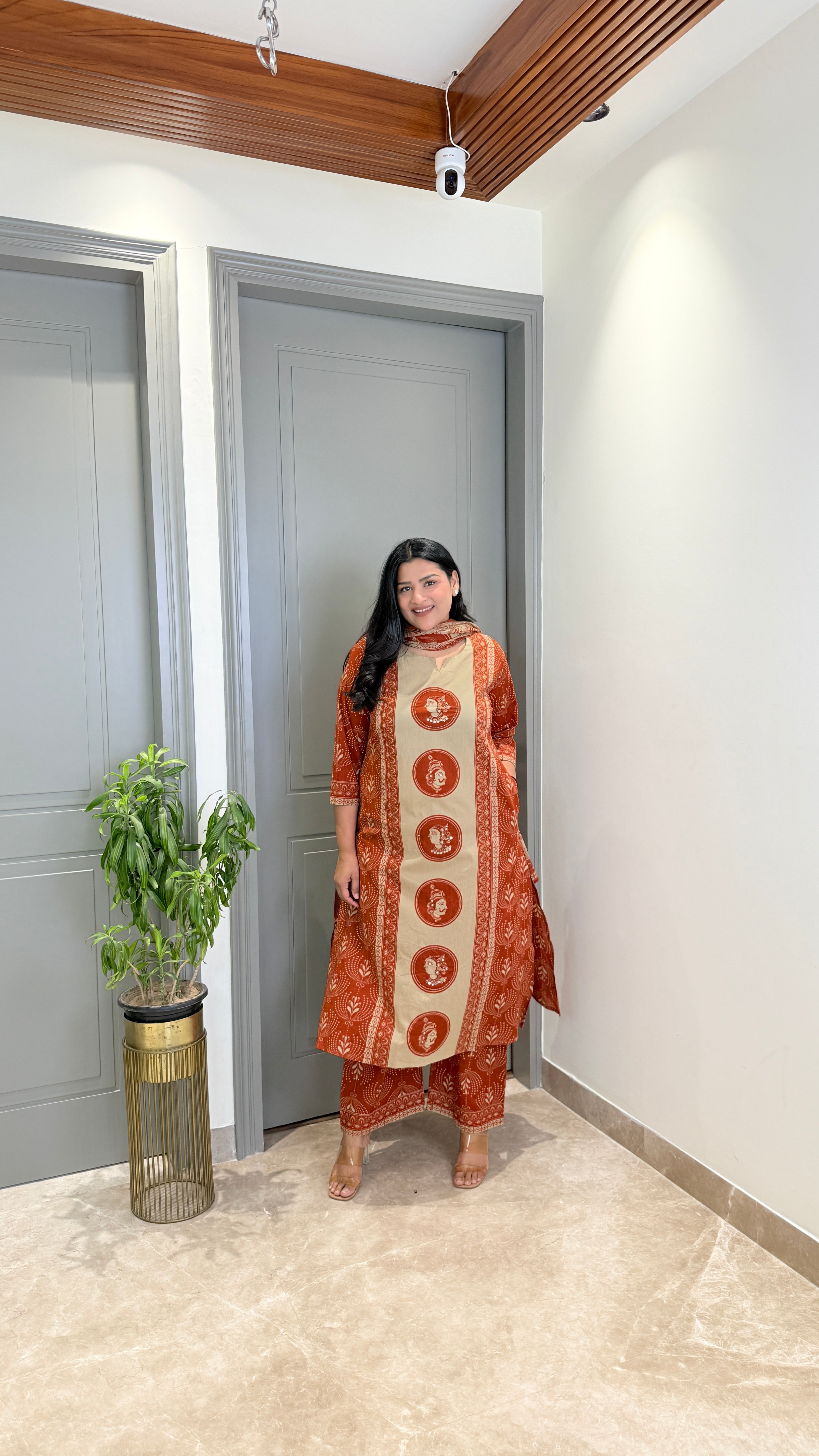 Rust Queen Pure Cotton Suit Set shrisa.in