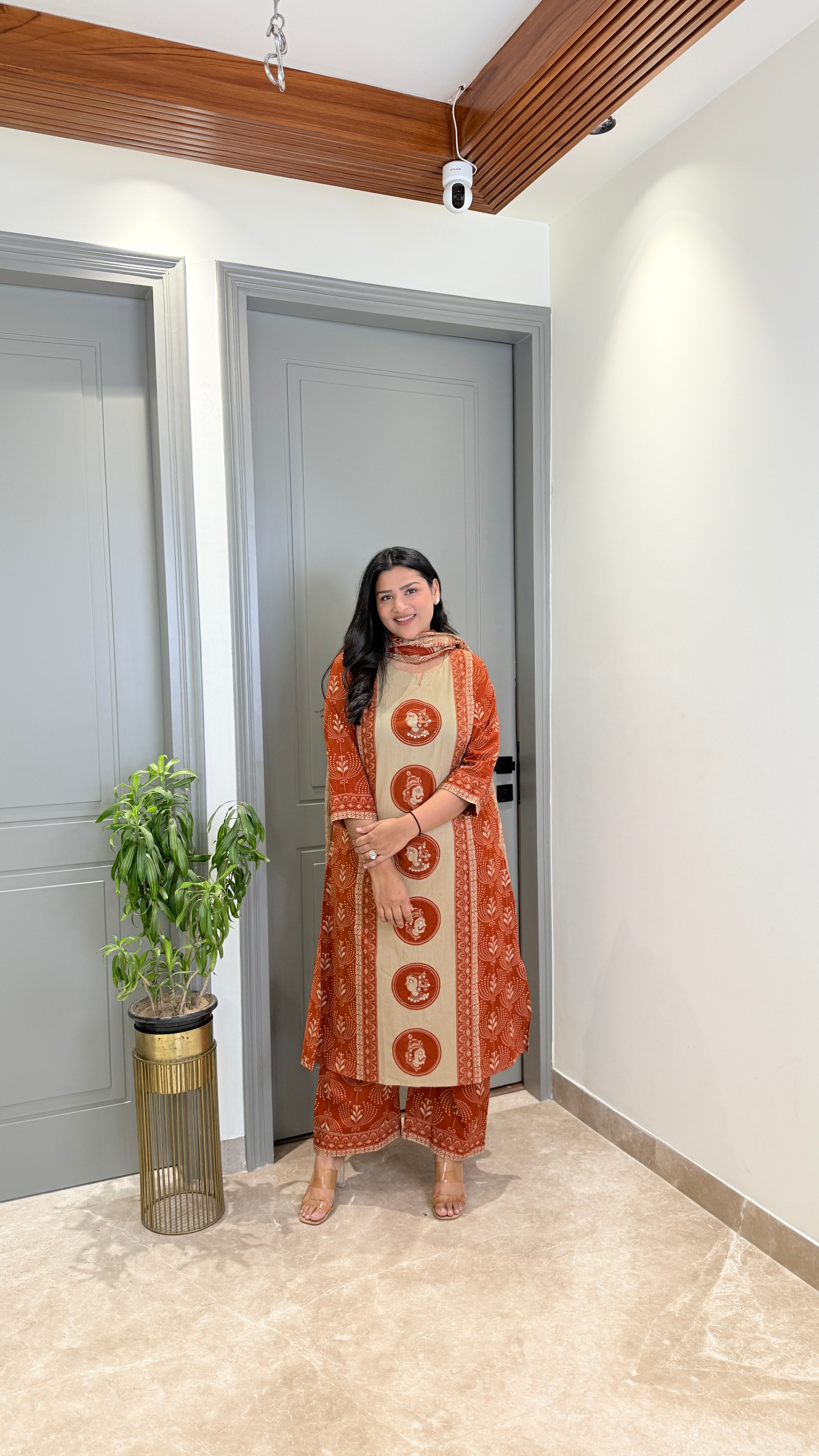 Rust Queen Pure Cotton Suit Set shrisa.in