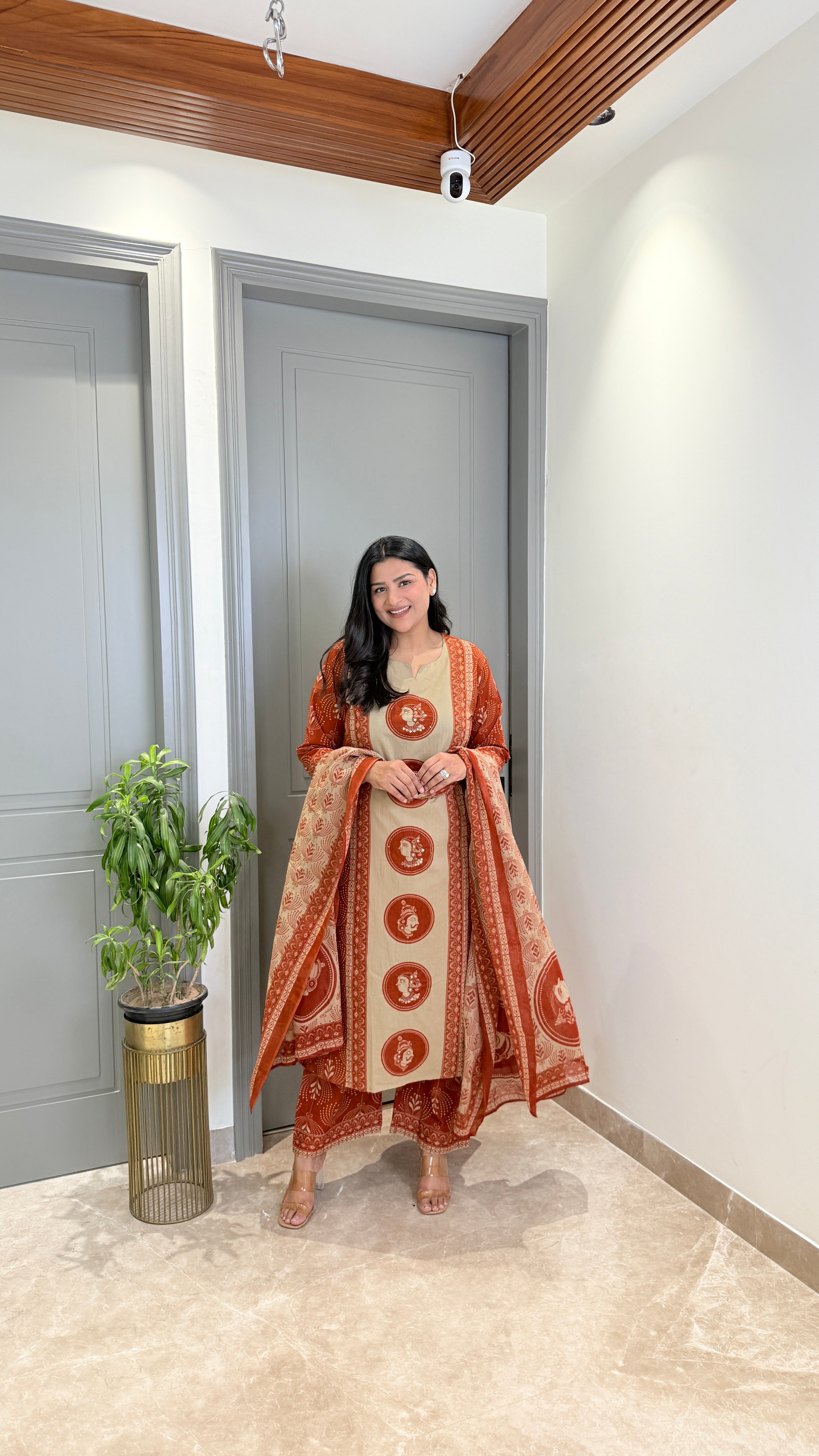Rust Queen Pure Cotton Suit Set shrisa.in