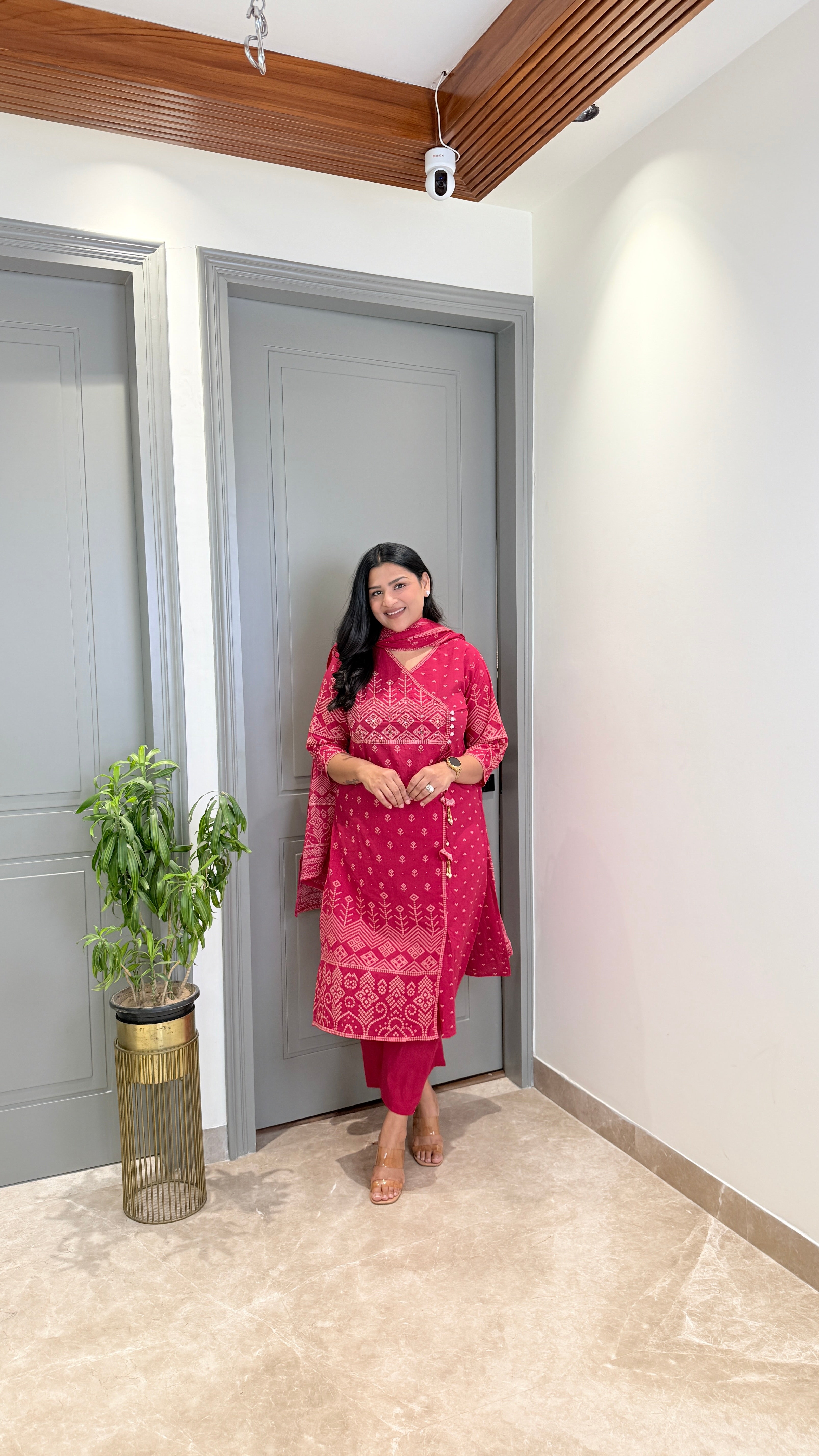 Pink Angrakha Suit Set shrisa.in