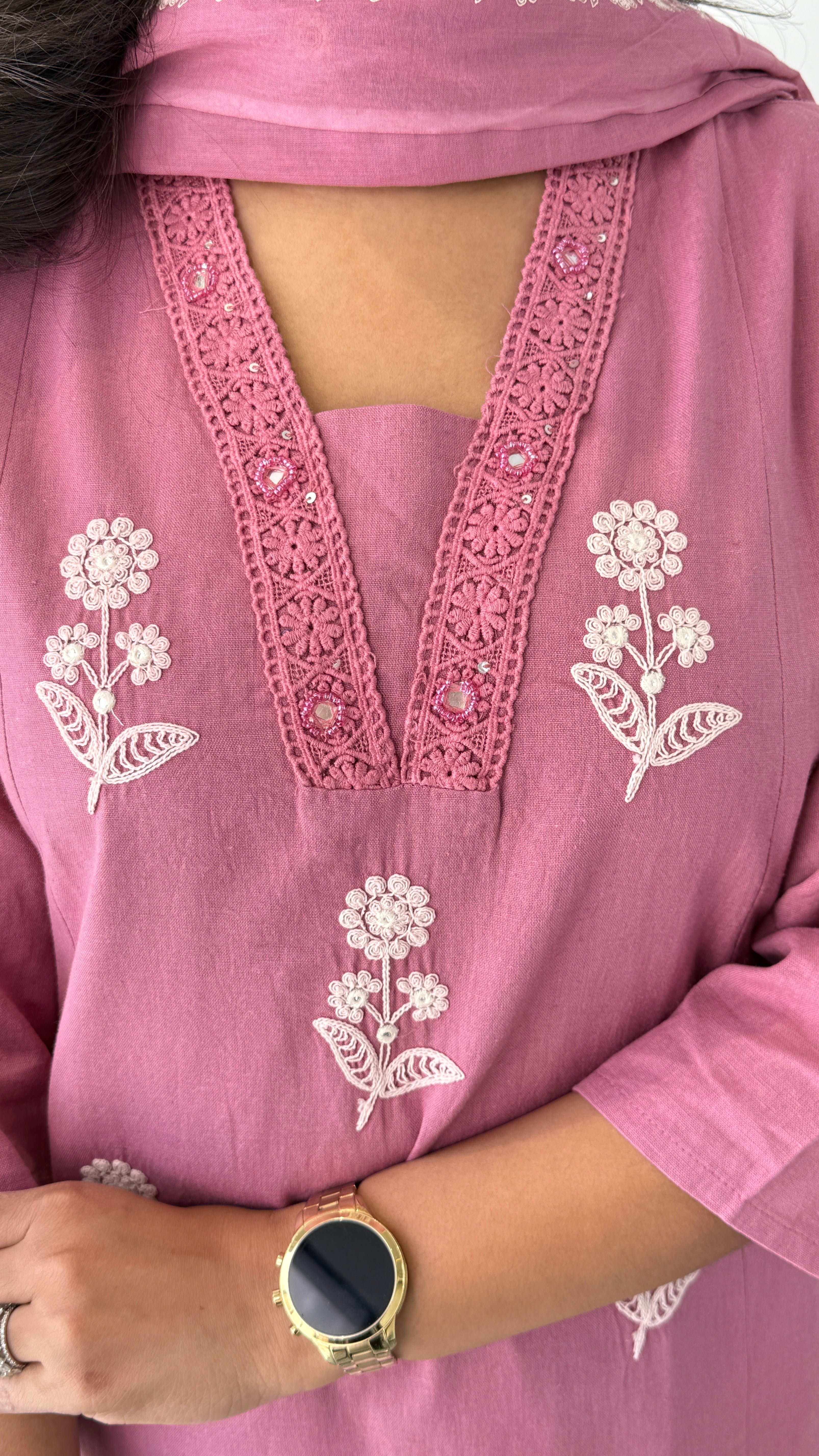 Blush Pink Cotton Suit Set