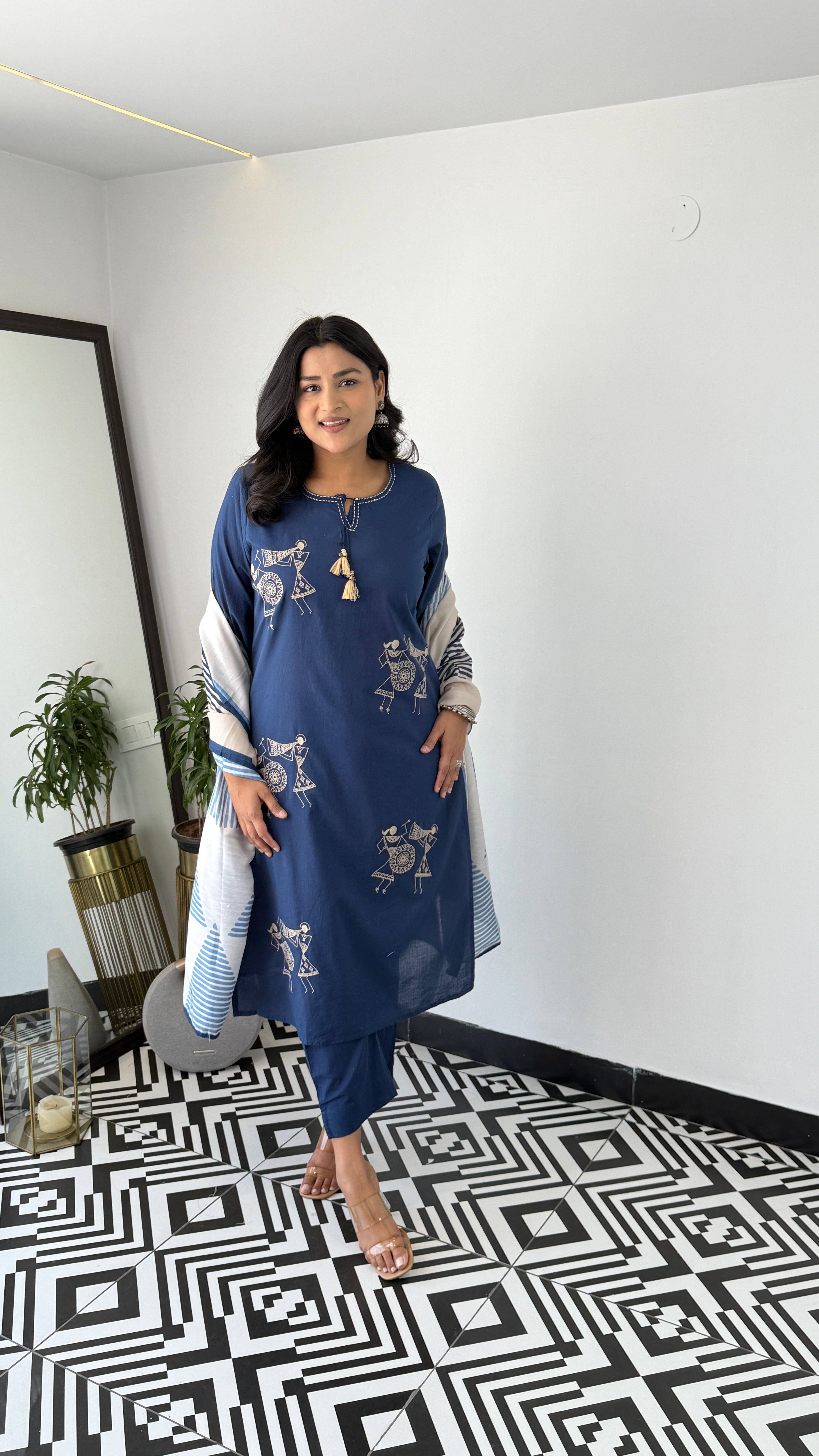 Tribal Blue Suit Set