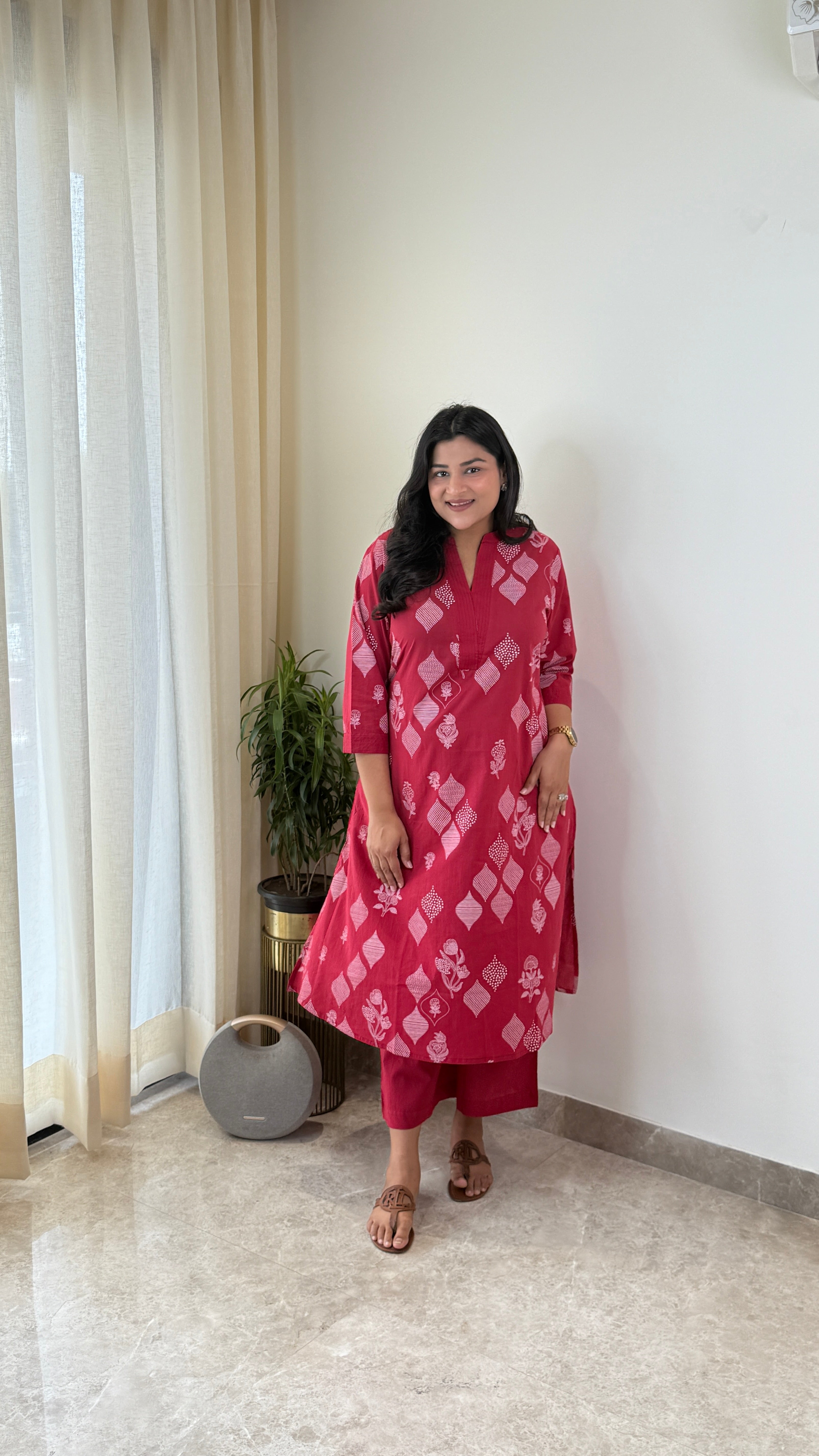 Farida Magenta Kurta Pants