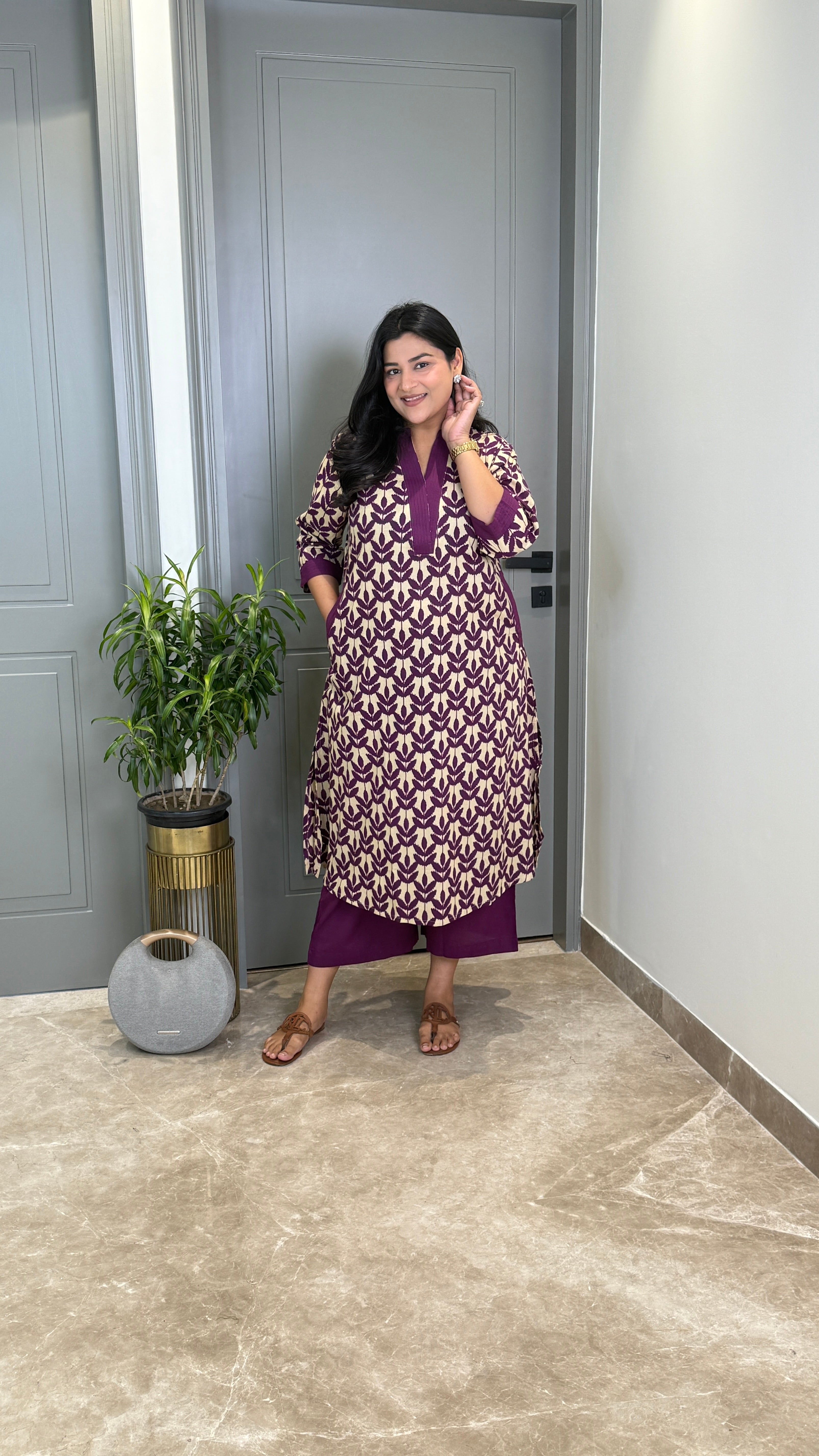Oak Purple Kurta Pants 