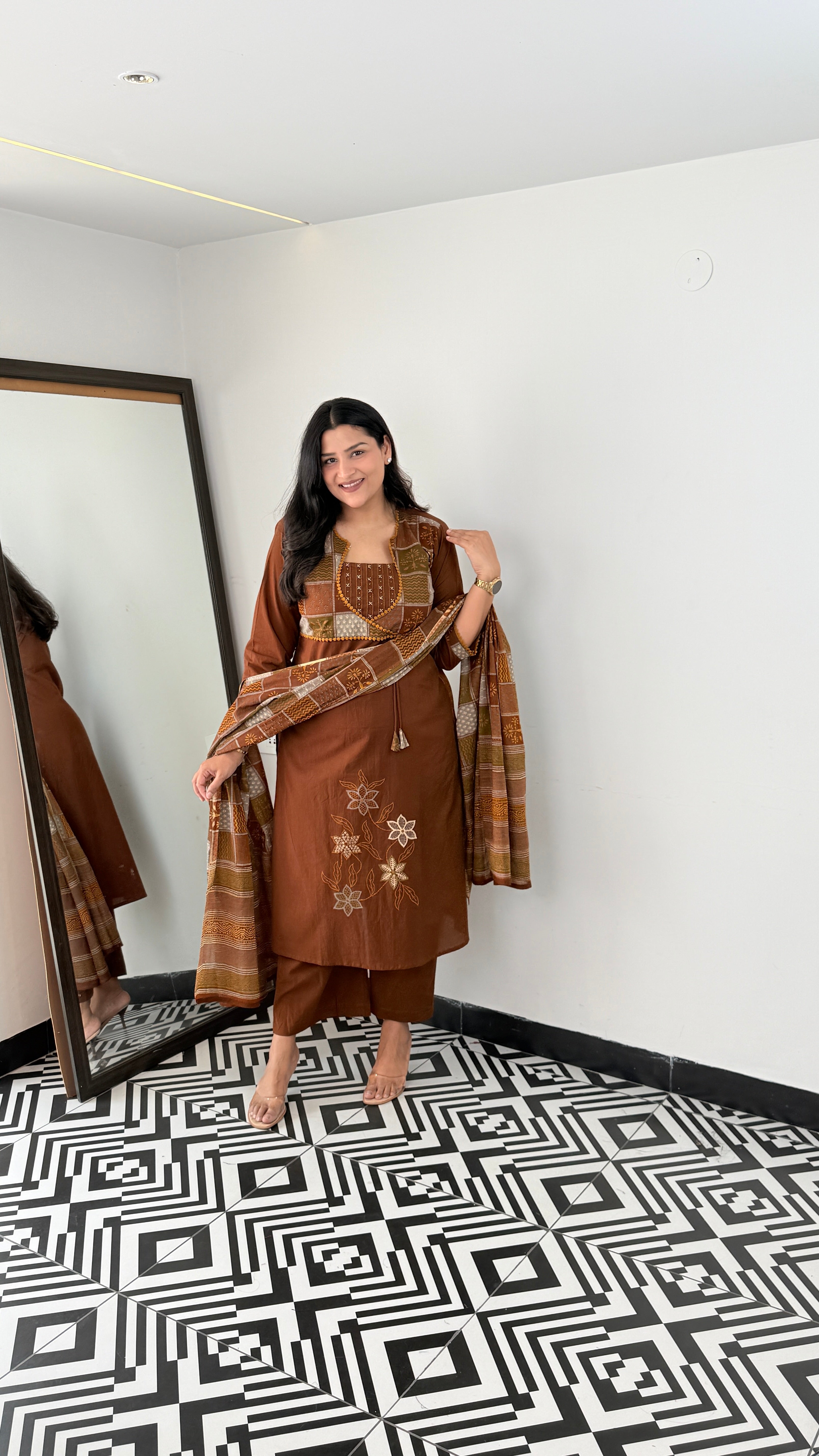 Brown Angrakha Suit Set shrisa.in