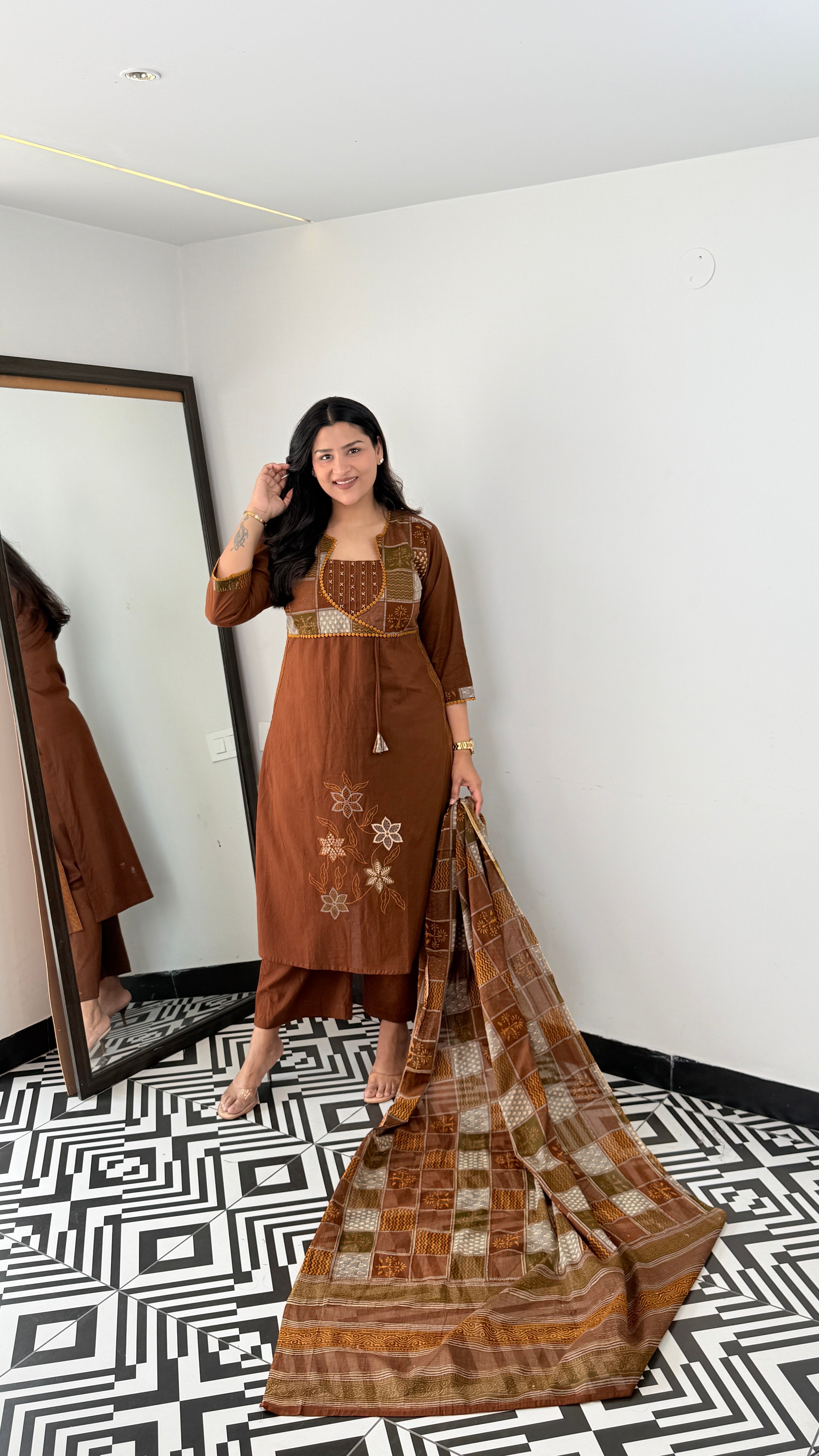 Brown Angrakha Suit Set shrisa.in
