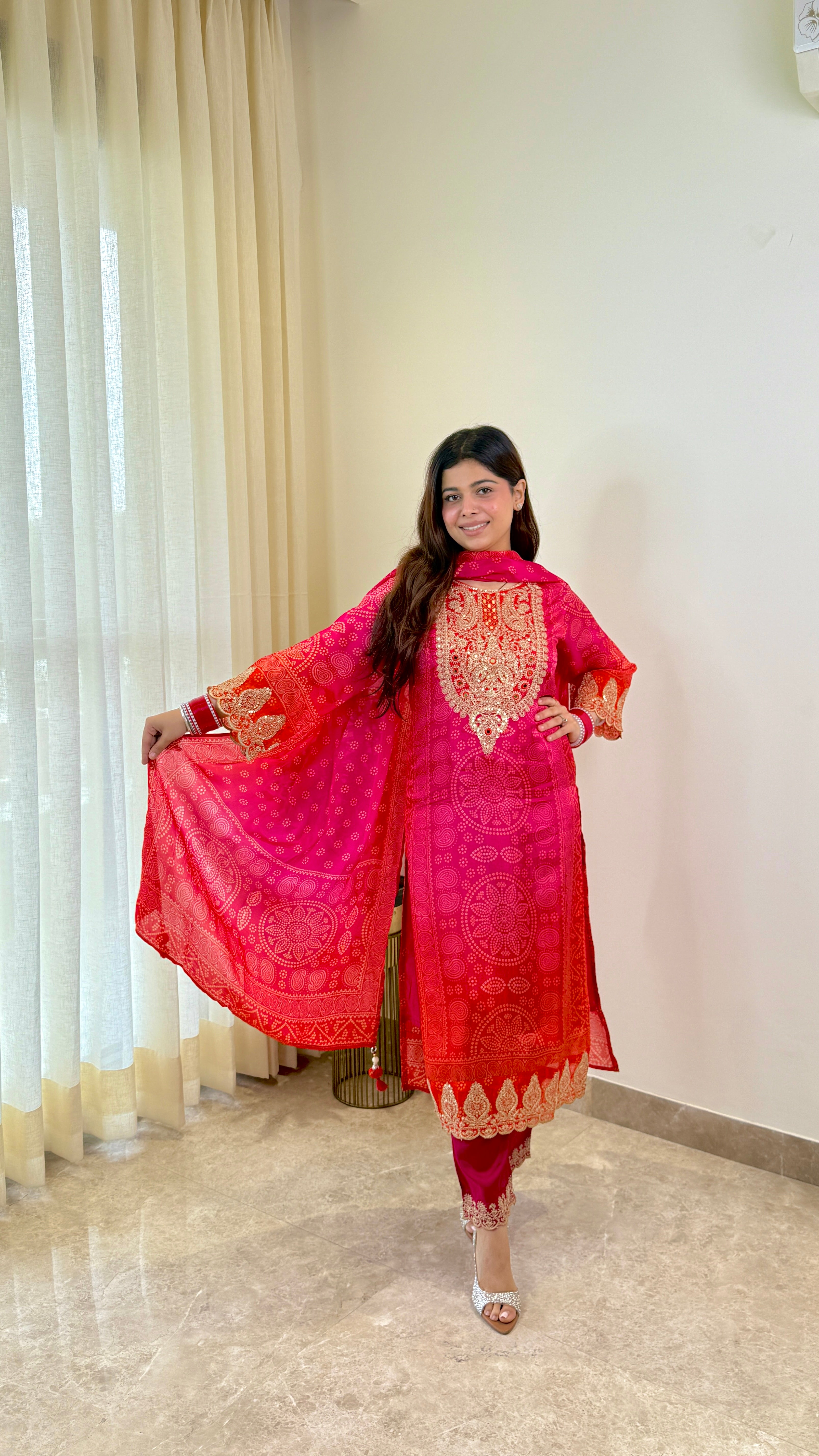 Ombre Bandhej Suit Set