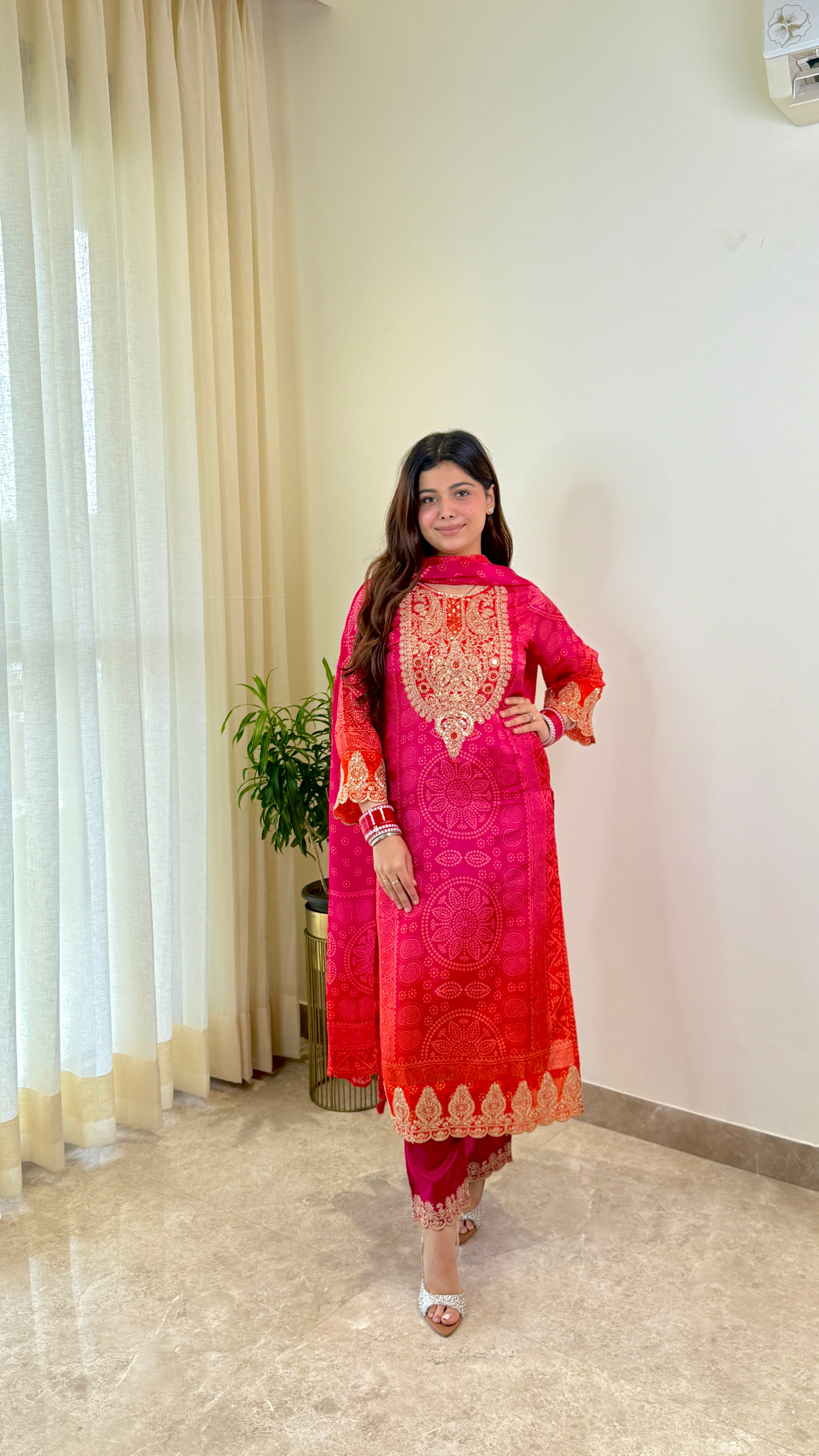 Ombre Bandhej Suit Set