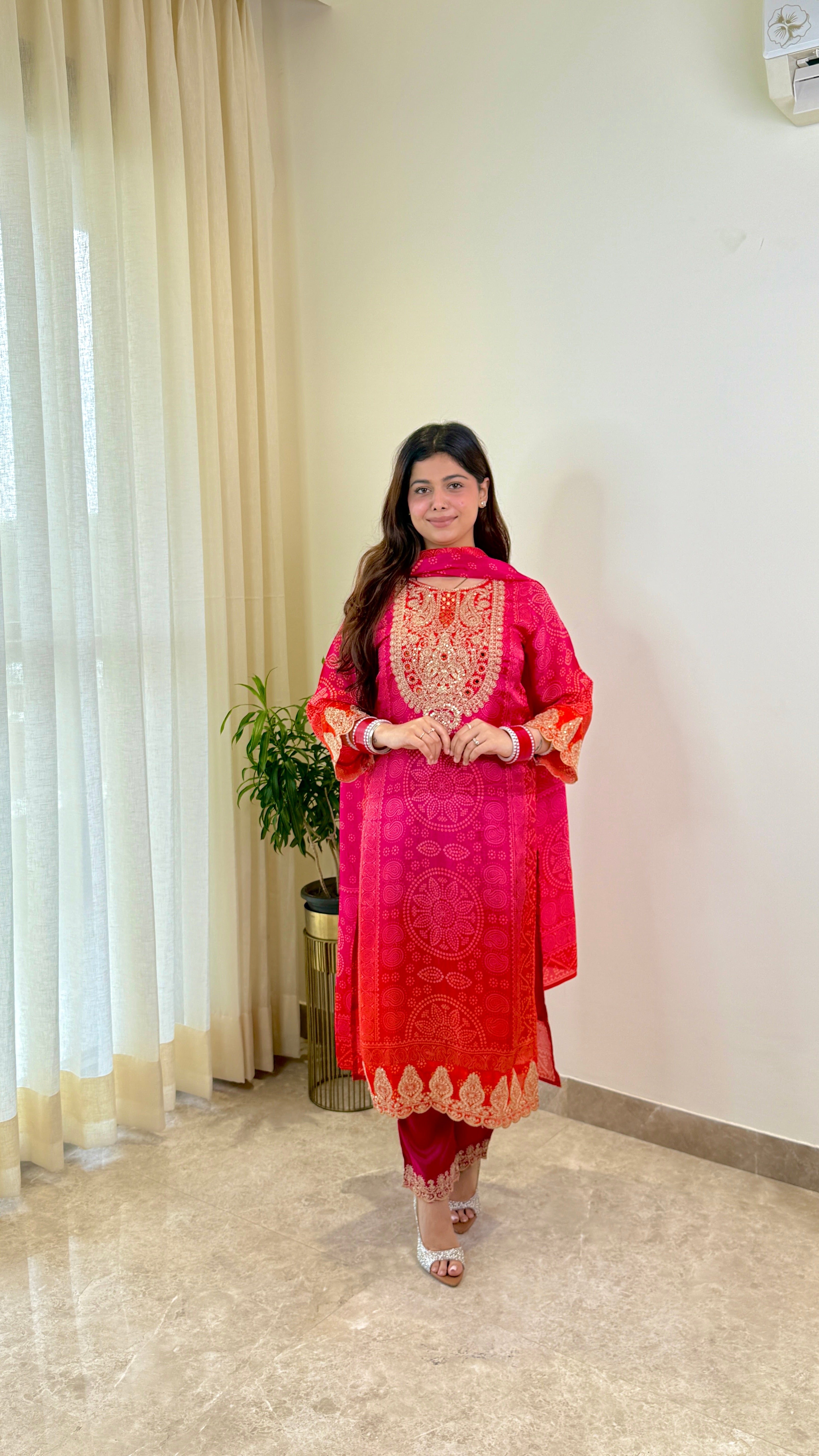 Ombre Bandhej Suit Set