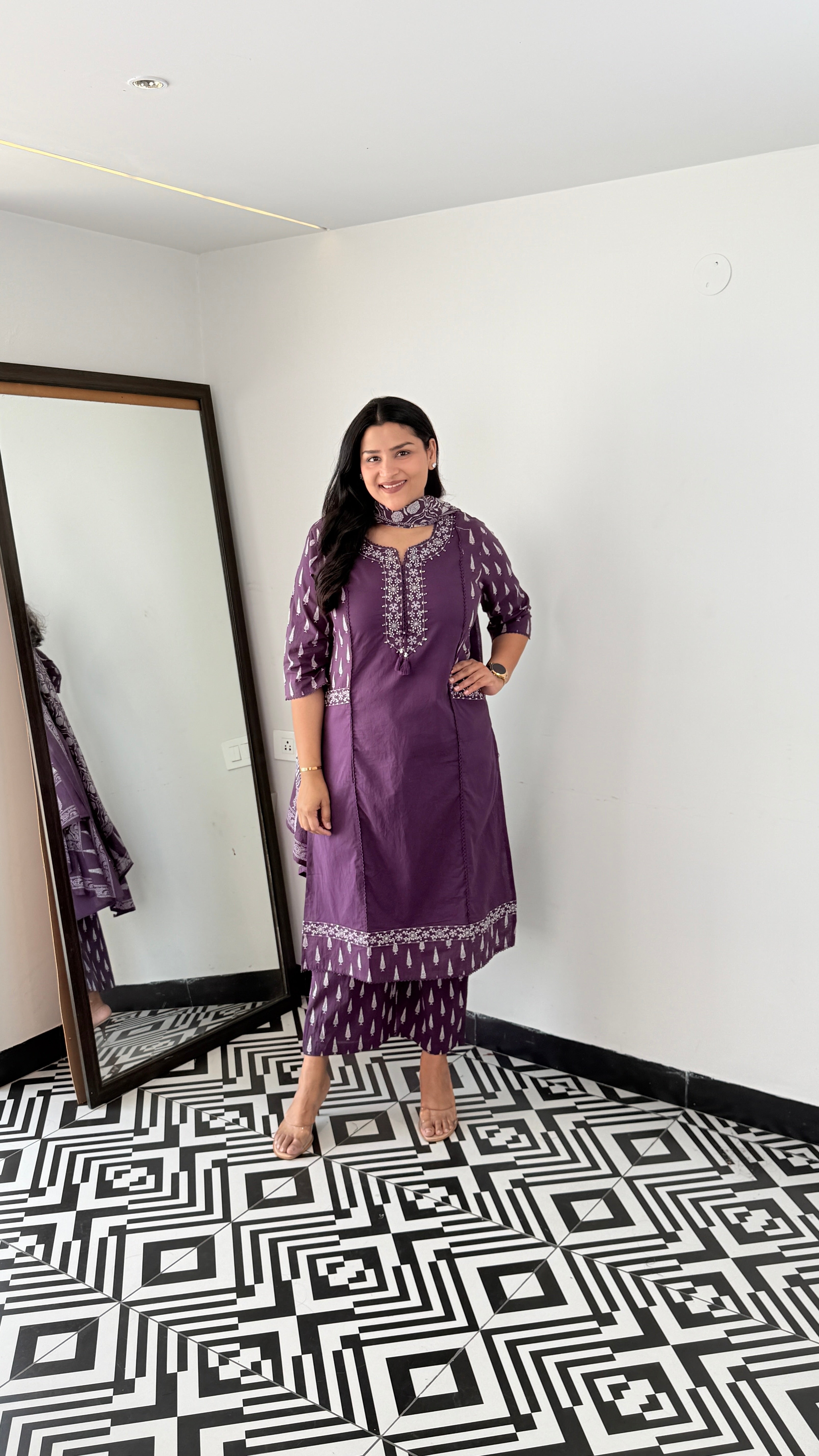 Purple Front Pocket Suit Set shrisa.in