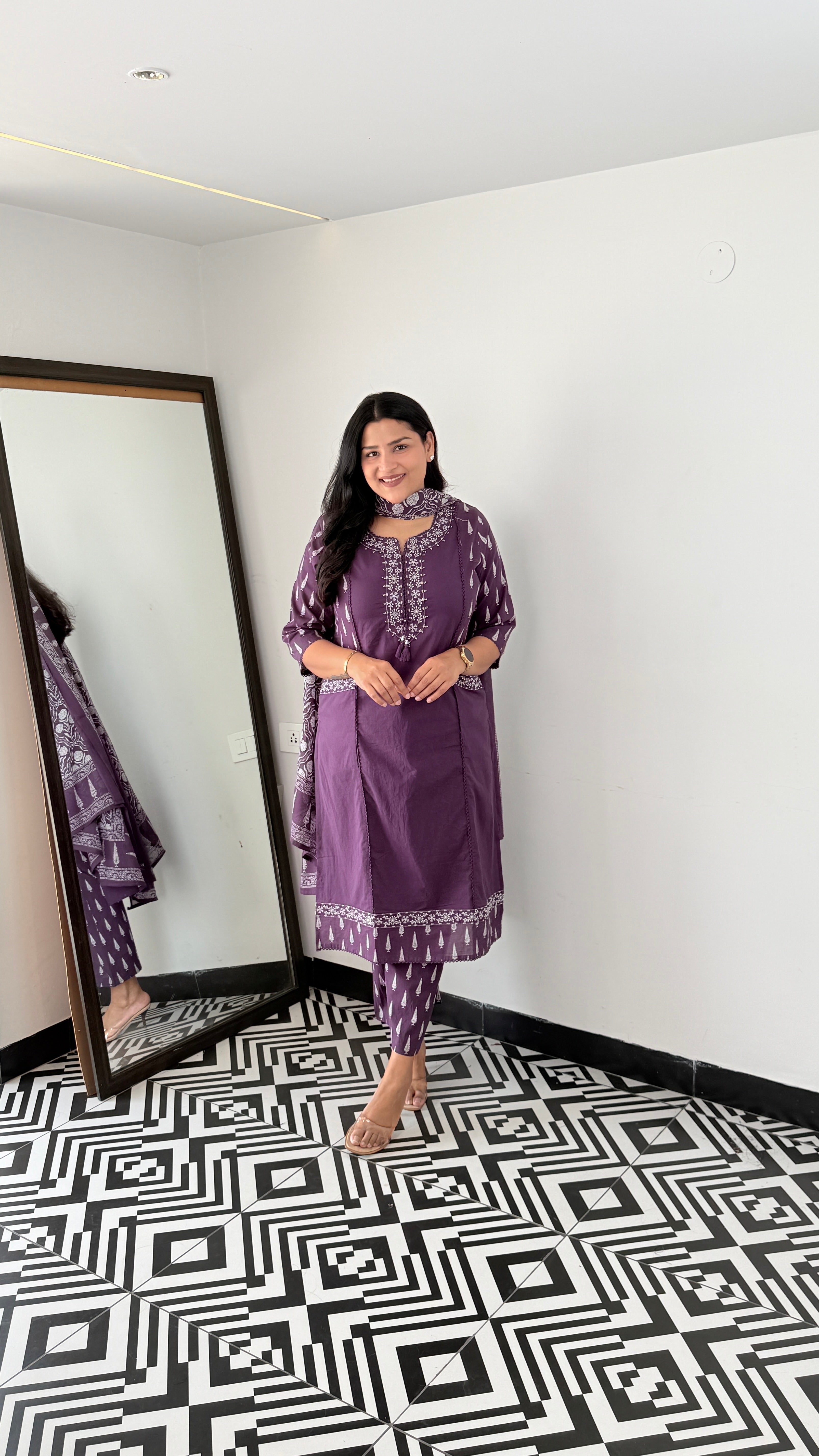 Purple Front Pocket Suit Set shrisa.in