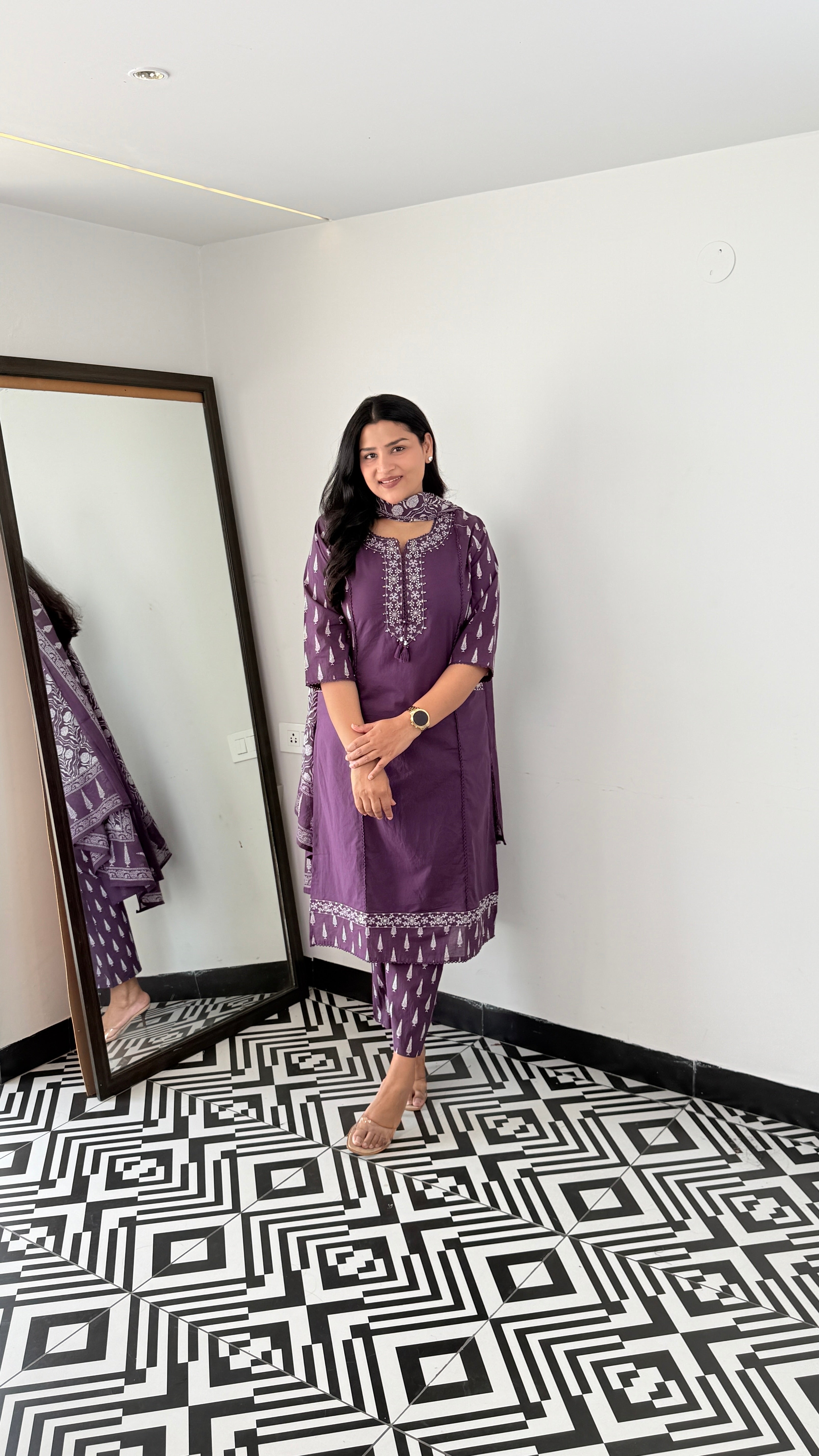 Purple Front Pocket Suit Set shrisa.in