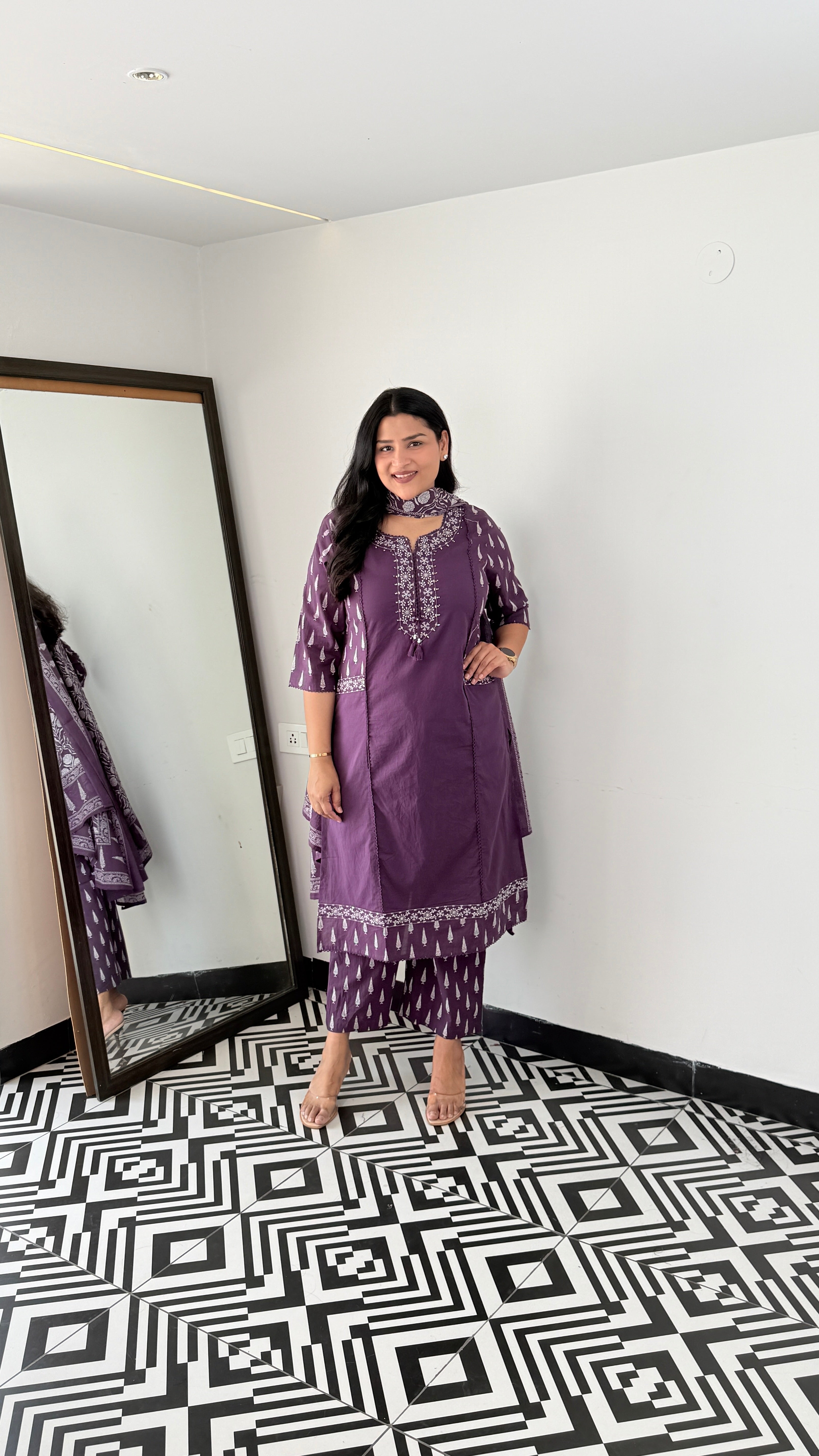 Purple Front Pocket Suit Set shrisa.in