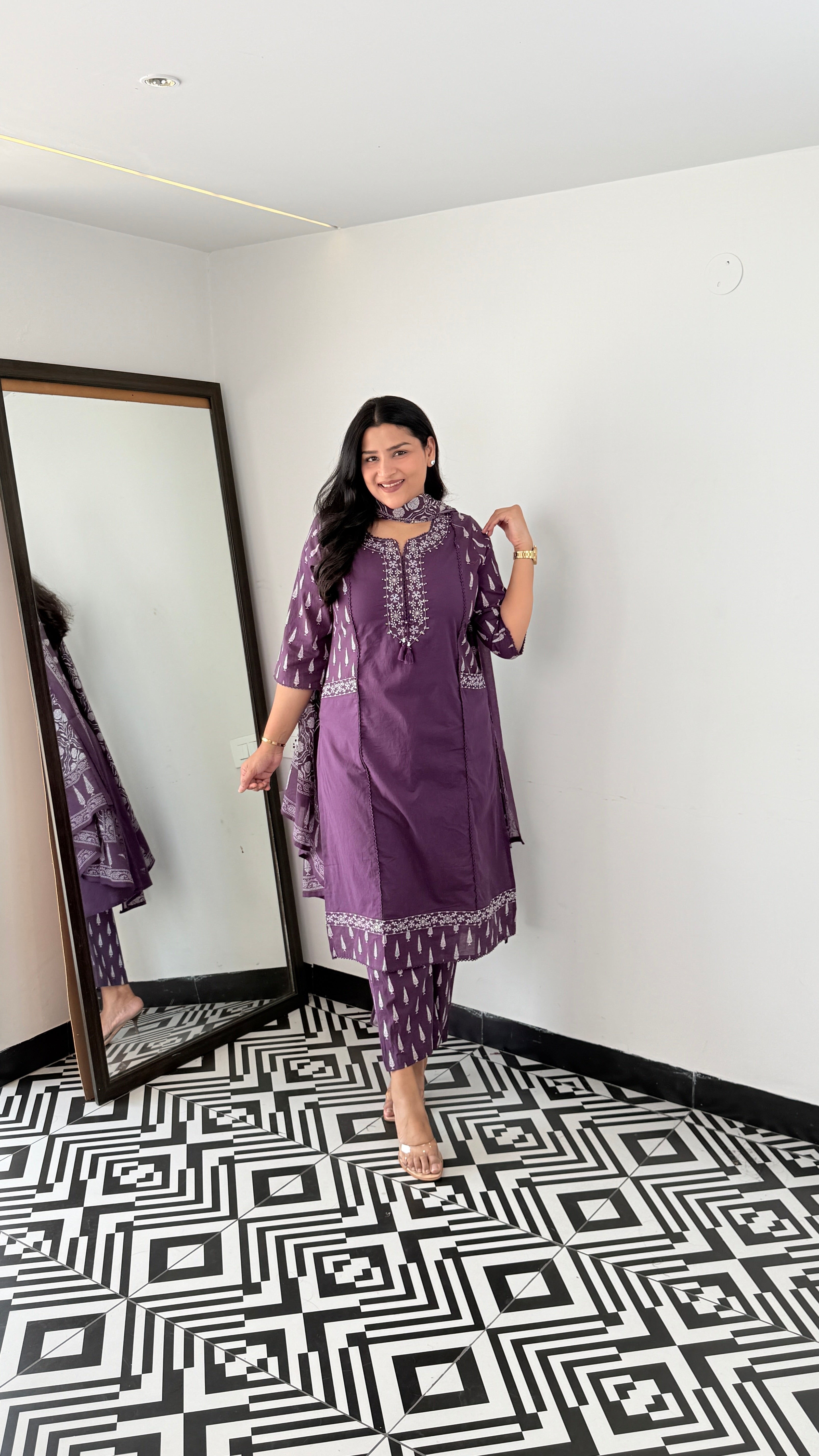 Purple Front Pocket Suit Set shrisa.in