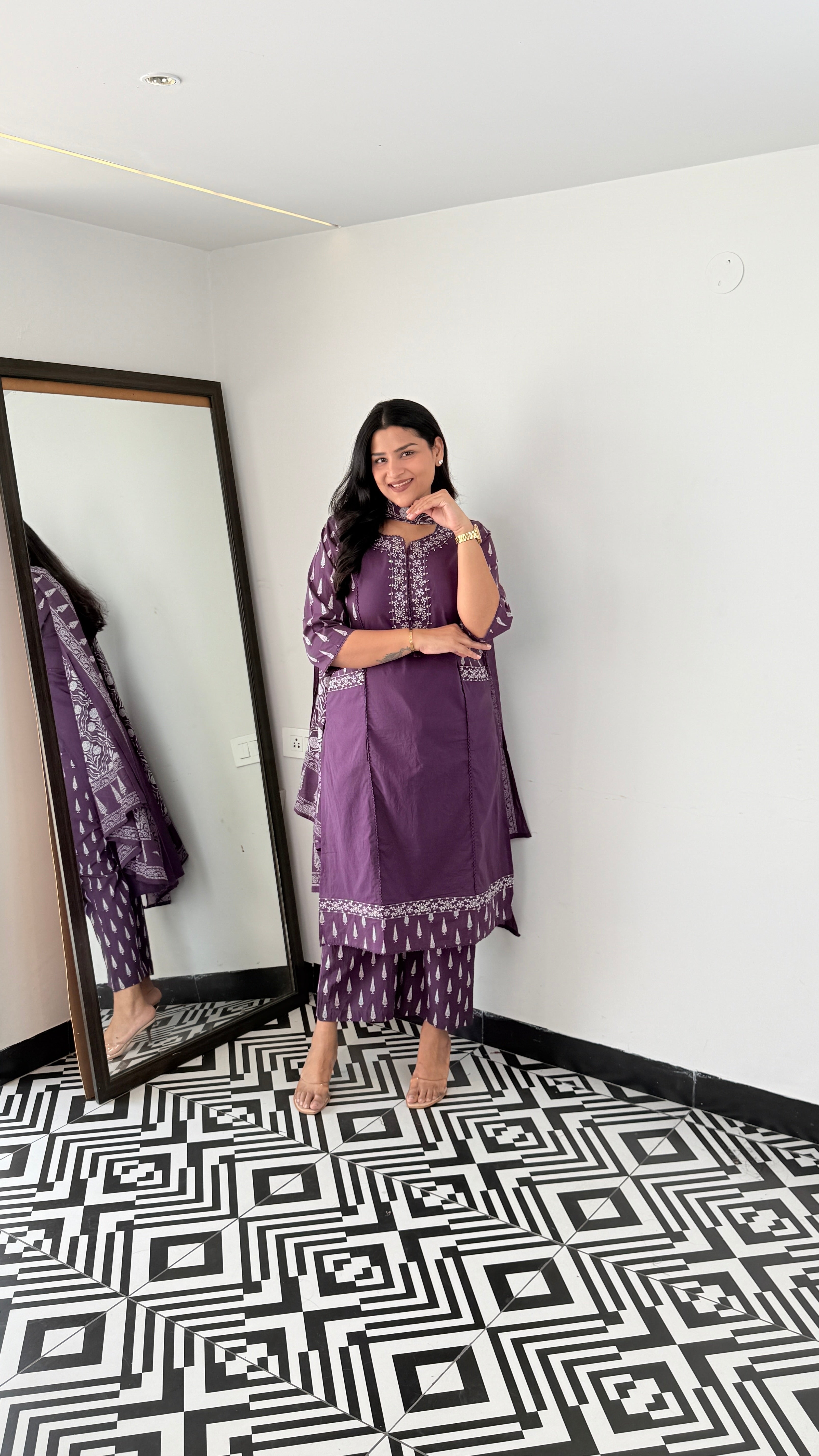 Purple Front Pocket Suit Set shrisa.in